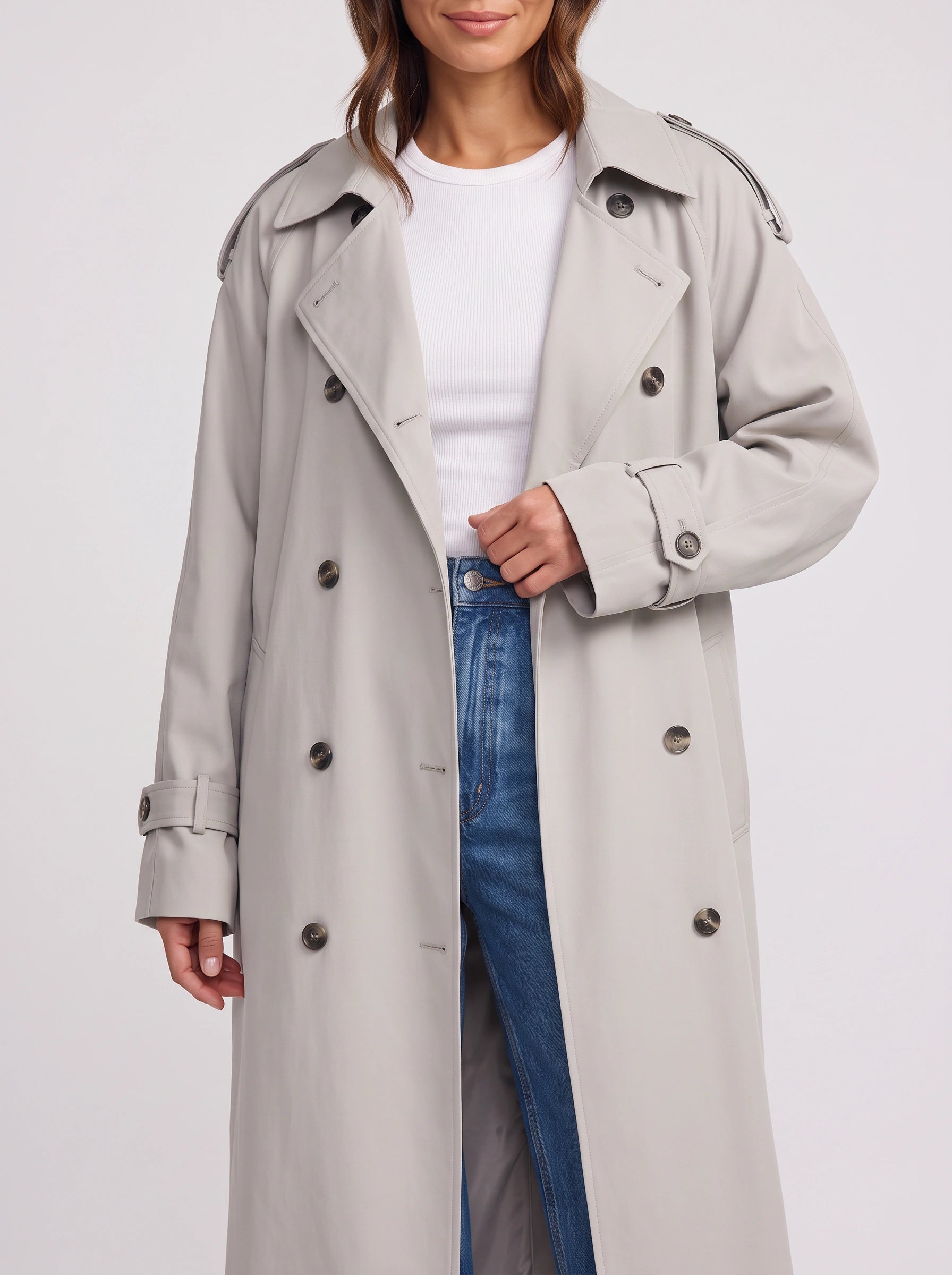 Kestrel Double-Breasted Longline Trench Coat – Women Waterproof Classic Belted Winter Oversized Trench Coat