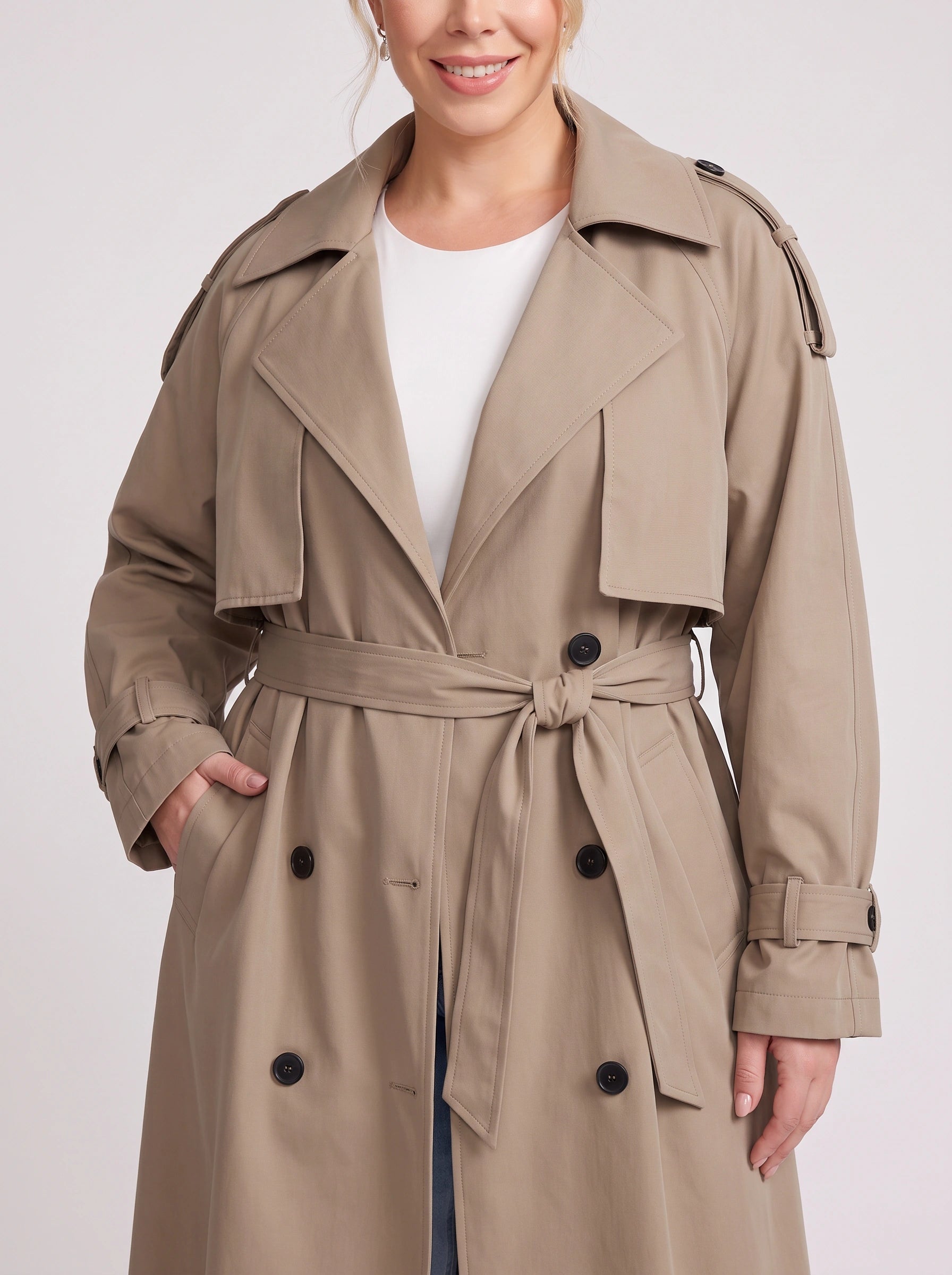 Marescot Oversized Trench Coat – Double-Breasted Longline Women Winter Classic Belted Long Trench Coat