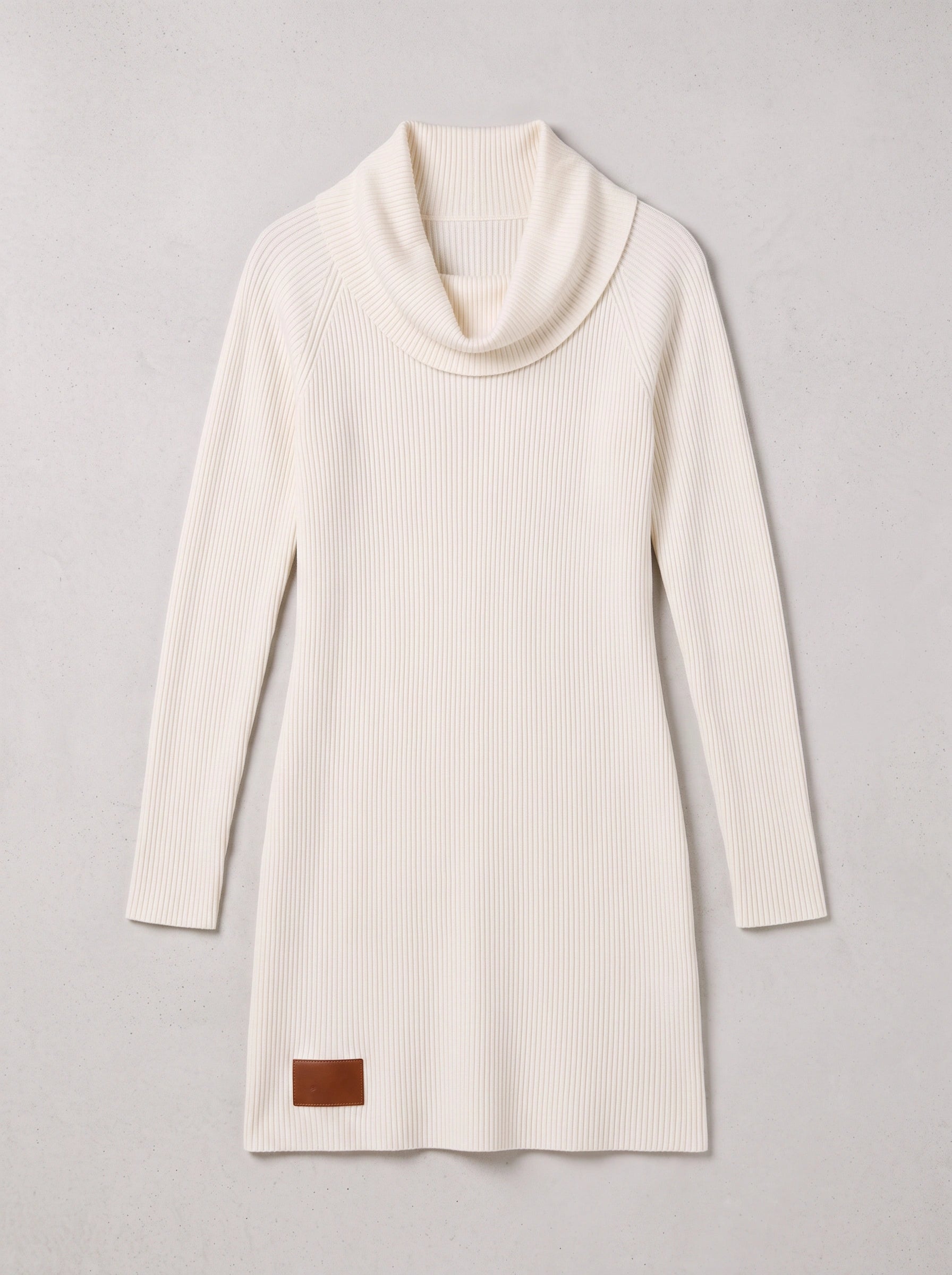 Coddim Cowl Neck Ribbed Sweater Mini Dress – Women Knit Long Sleeve Business Casual Winter Cocktail Dress