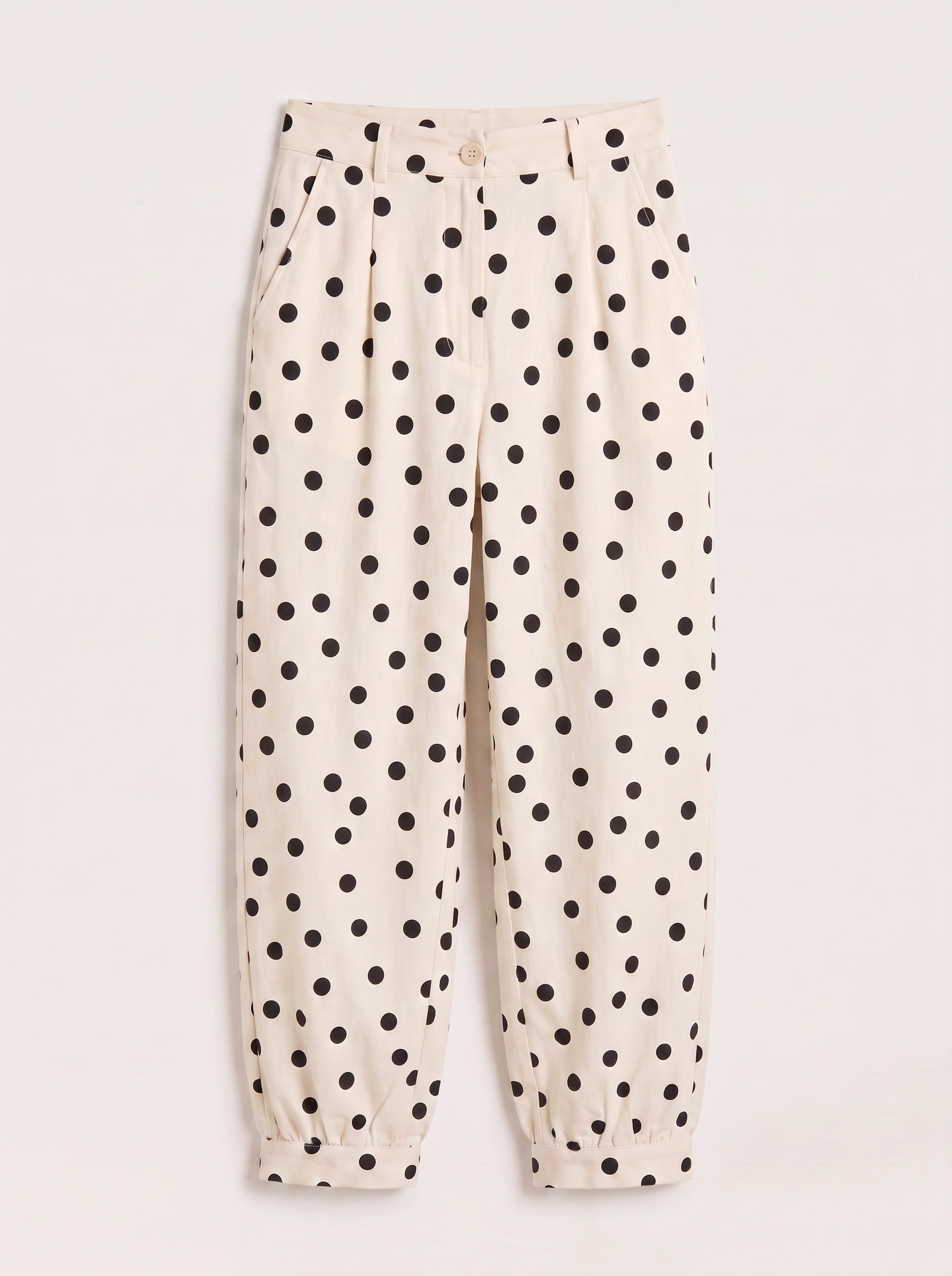 Puntada High-Waist Wide-Leg Crop Pants – Polka Dot Trouser Women Casual Office Vintage Retro Wide-Leg Crop Pants