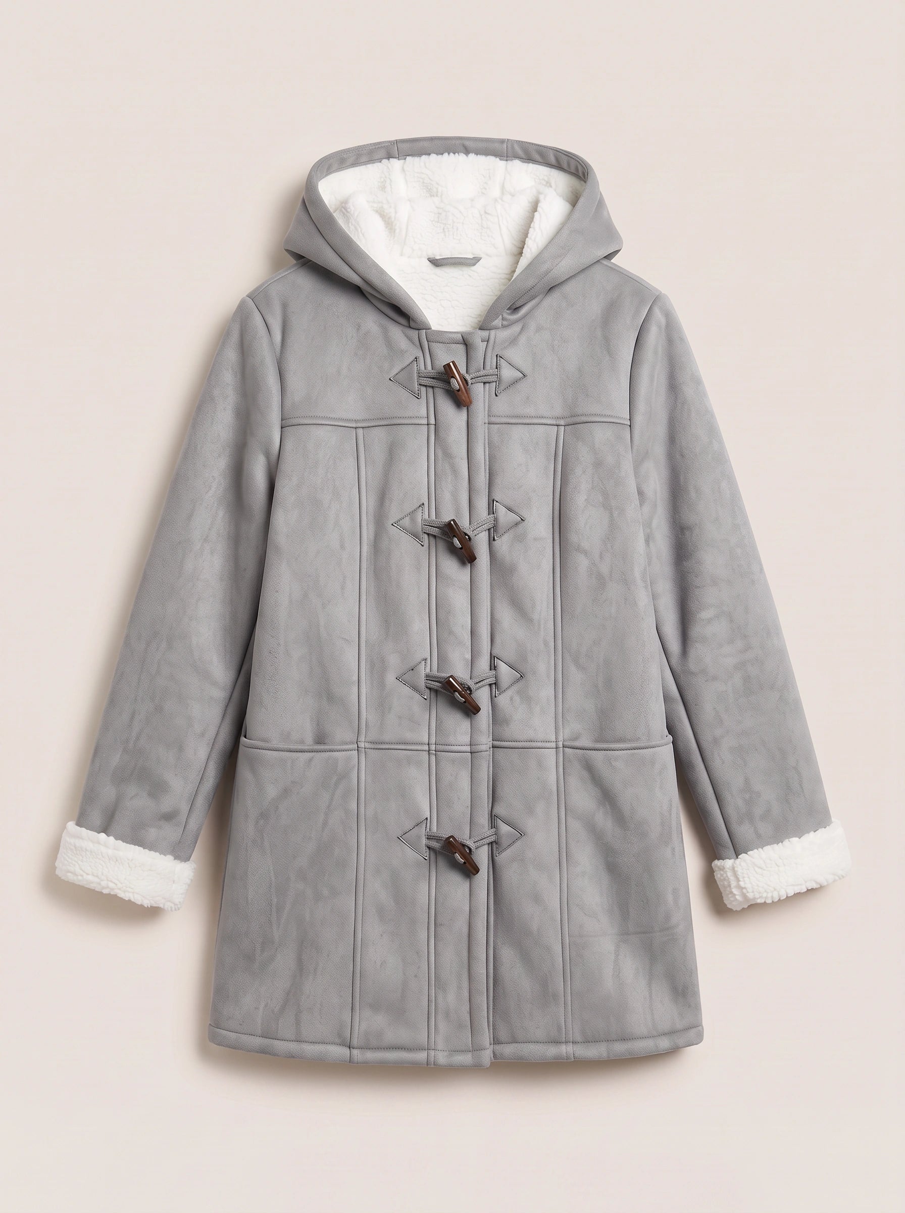 Cordova Hooded Toggle Coat – Winter Sherpa Lined Women Casual Outerwear Warm Longline Jacket