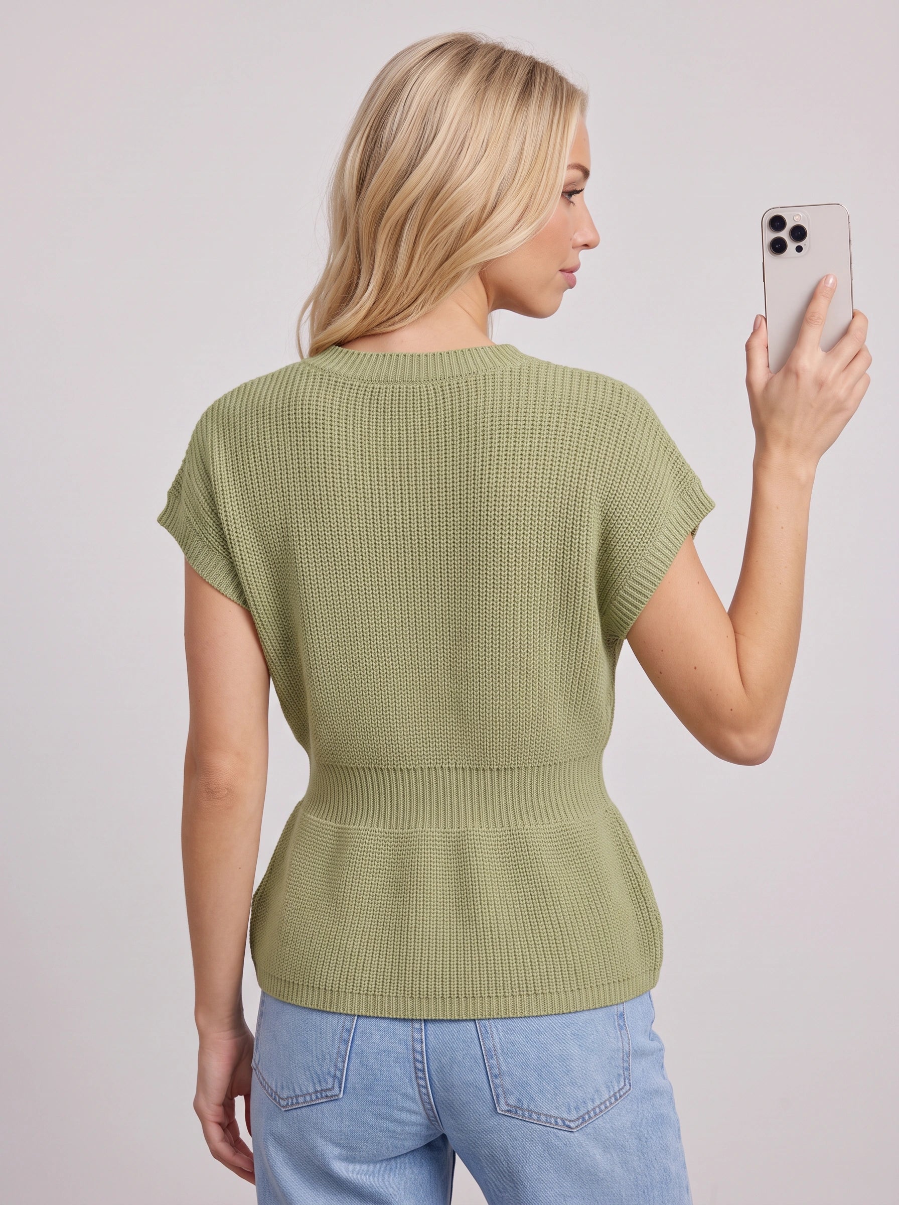 Ridgora Ribbed Knit Button Cardigan – Short Sleeve V-Neck Women Casual Lightweight Sweater Top