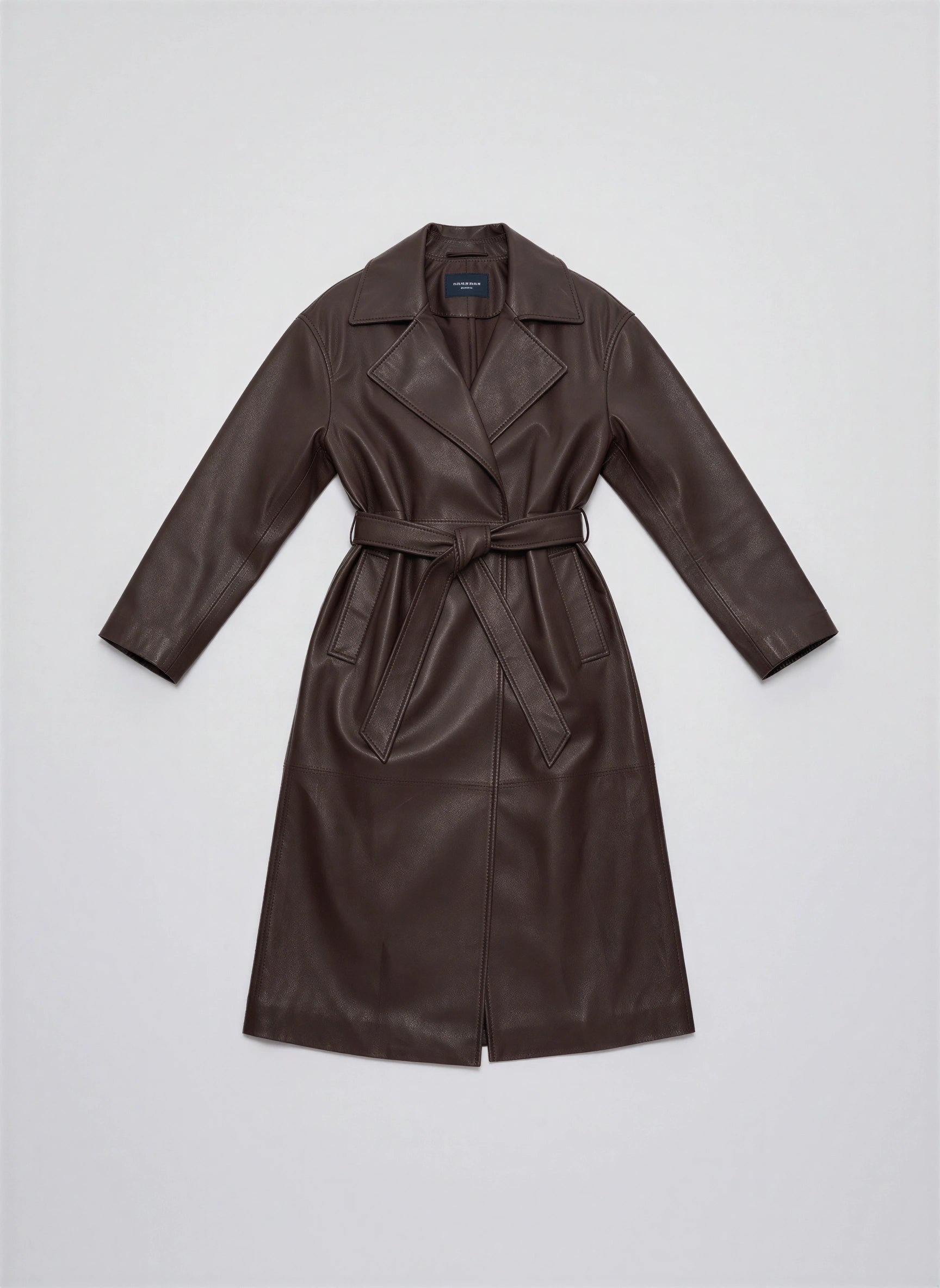 Cortenza Belted Trench Coat – Faux Leather Women Winter Oversized Longline Coat Belted Outerwear