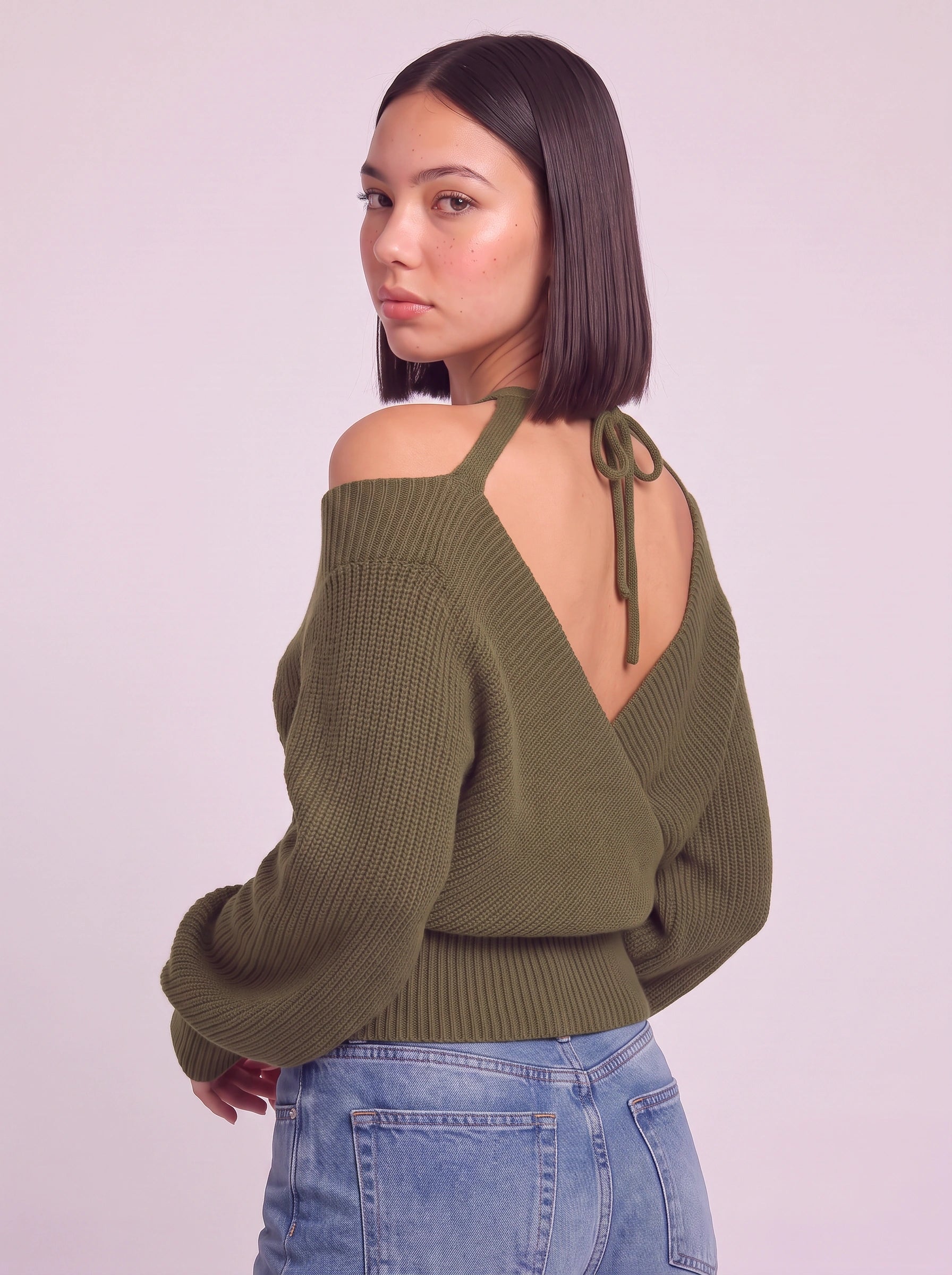 Costara Off-Shoulder Ribbed Sweater – Oversized Ribbed Women Batwing Sleeve Knit Winter Casual Top