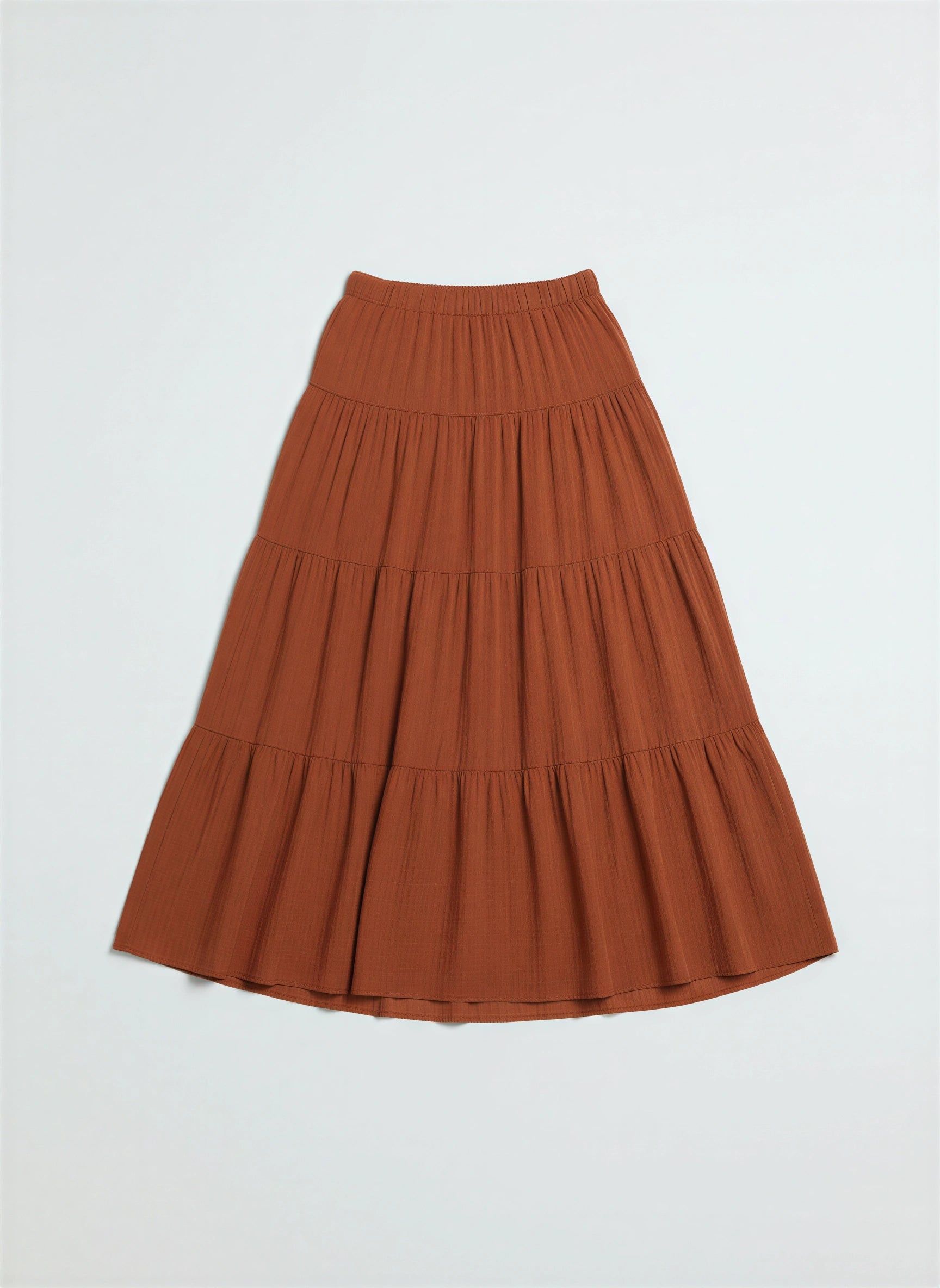 Scalona Tiered Maxi Skirt – Boho Cotton Women Elastic Waist Casual Beach Vacation Maxi Skirt