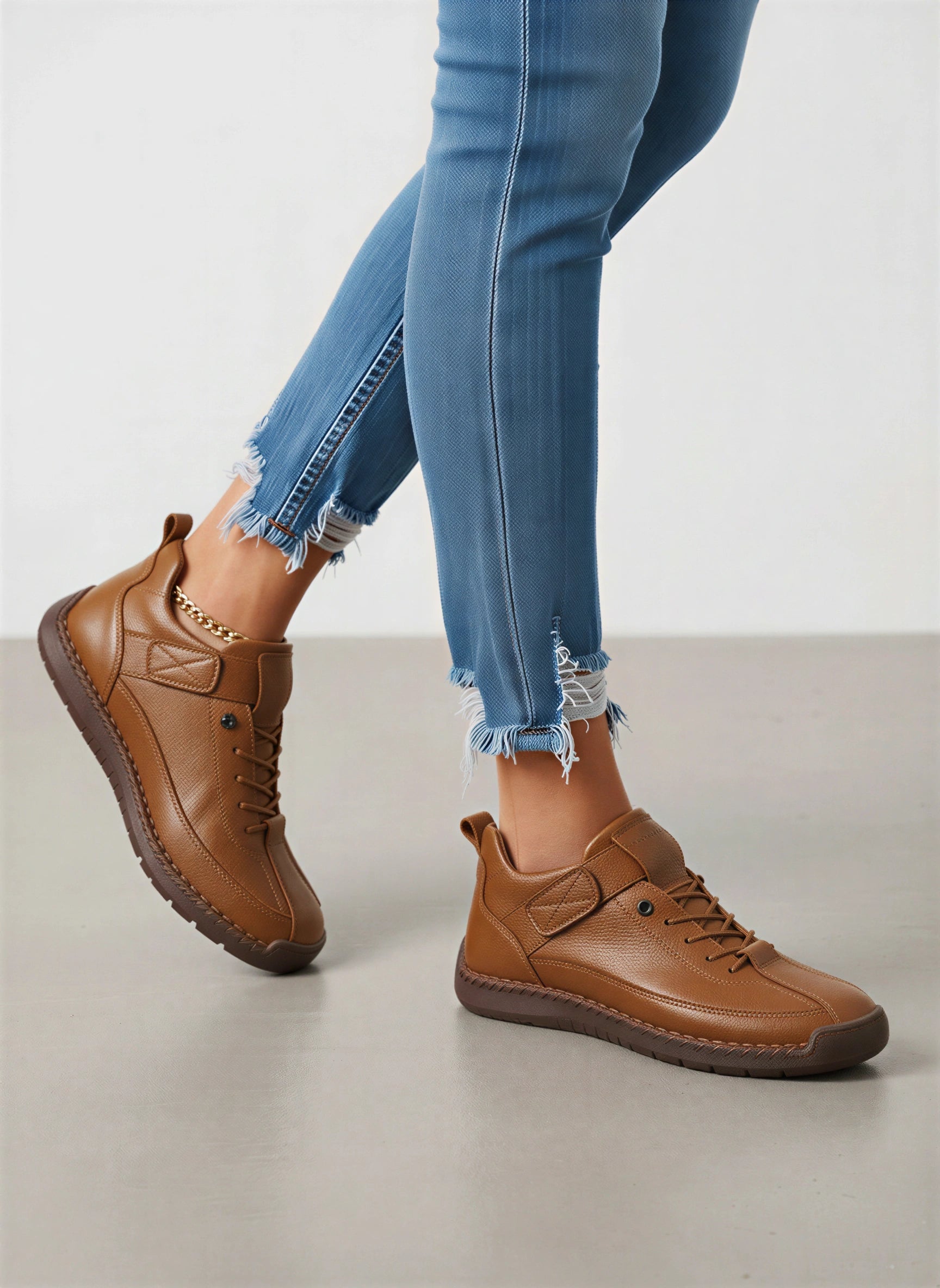 Granica Lace-Up Leather Sneakers – Women Casual Comfort Walking Everyday Leather Sneakers