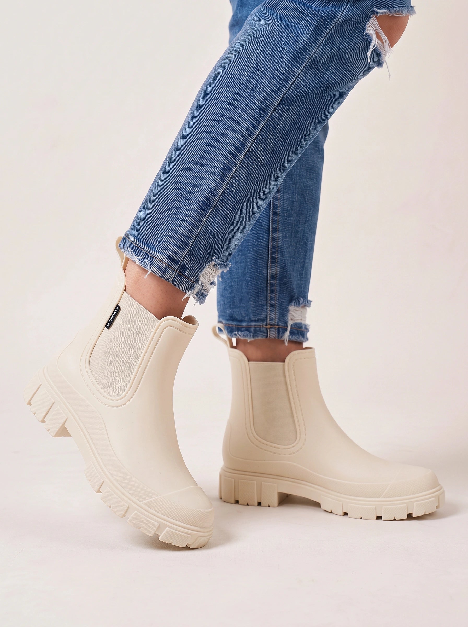 Tracksole Chelsea Ankle Boots – Platform Chunky Sole Women Rain Boots Waterproof Casual Slip-On Ankle Boots