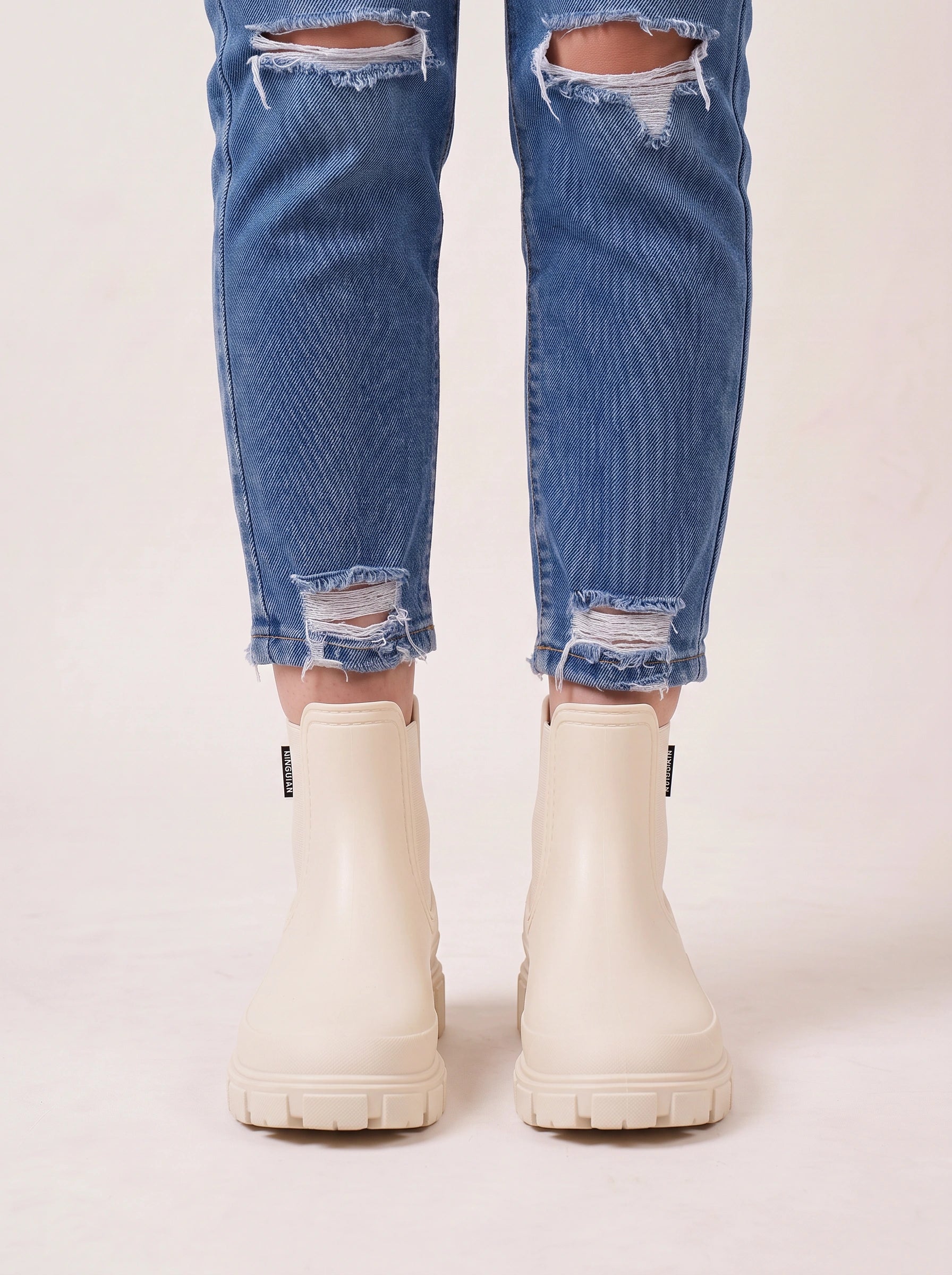 Tracksole Chelsea Ankle Boots – Platform Chunky Sole Women Rain Boots Waterproof Casual Slip-On Ankle Boots