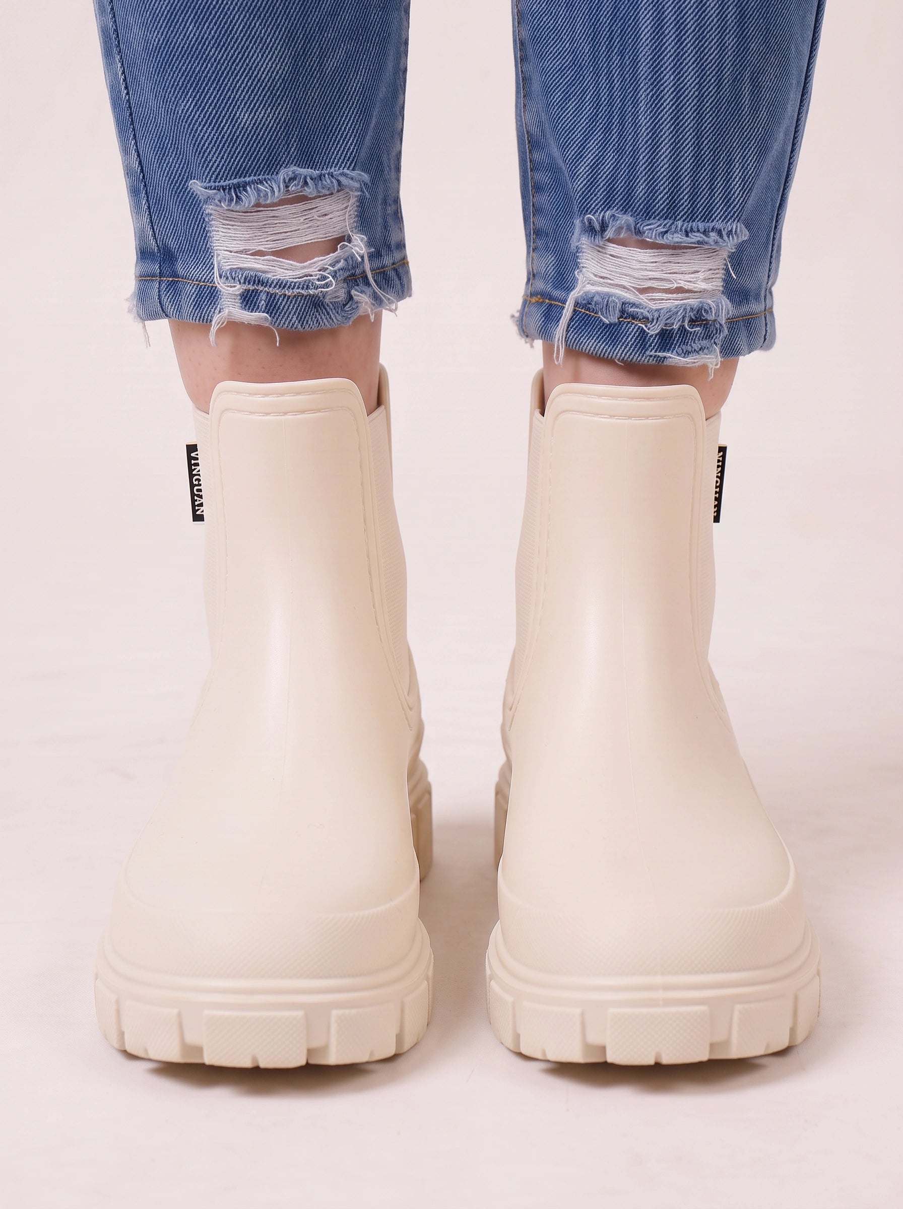 Tracksole Chelsea Ankle Boots – Platform Chunky Sole Women Rain Boots Waterproof Casual Slip-On Ankle Boots