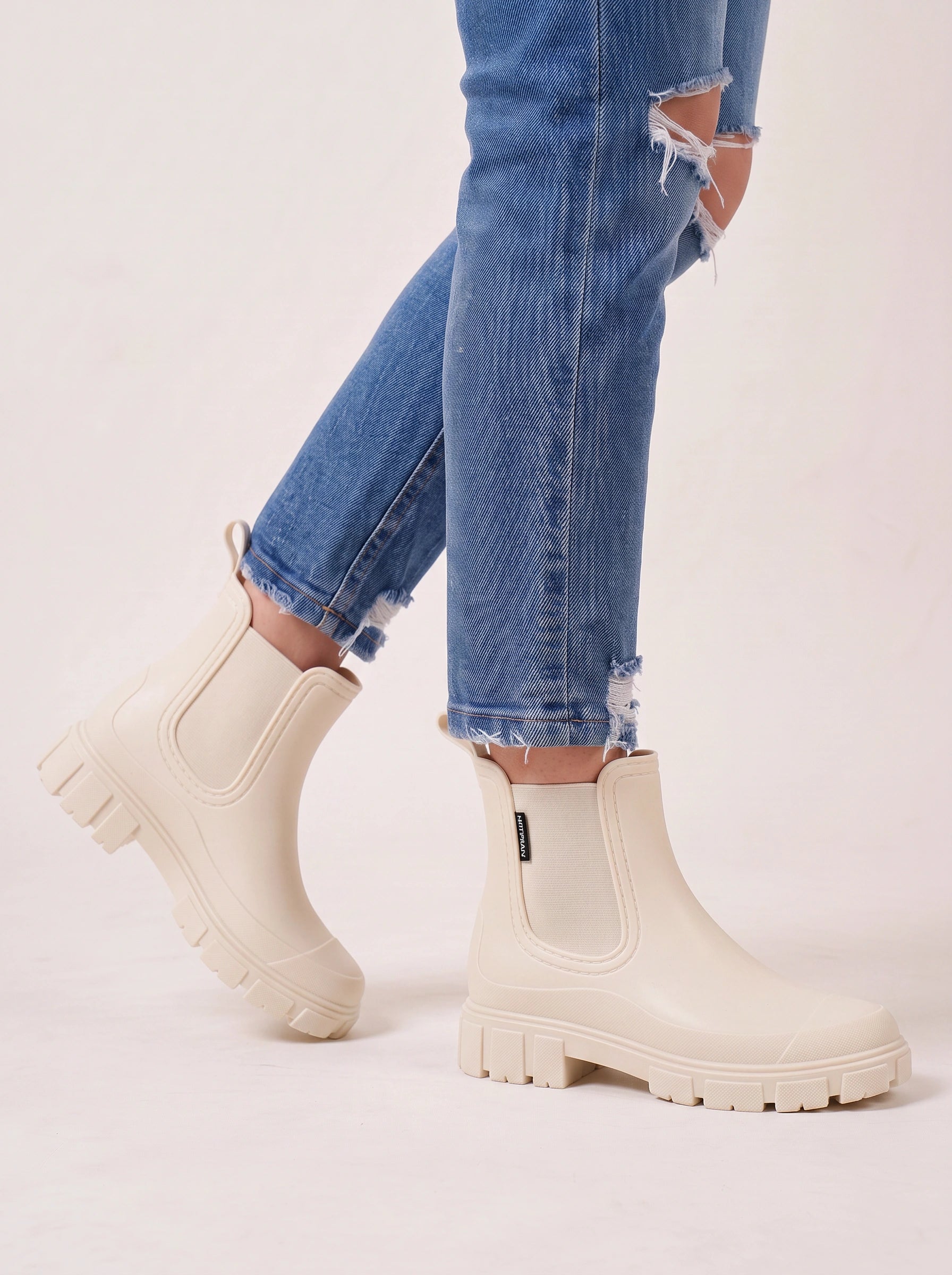 Tracksole Chelsea Ankle Boots – Platform Chunky Sole Women Rain Boots Waterproof Casual Slip-On Ankle Boots