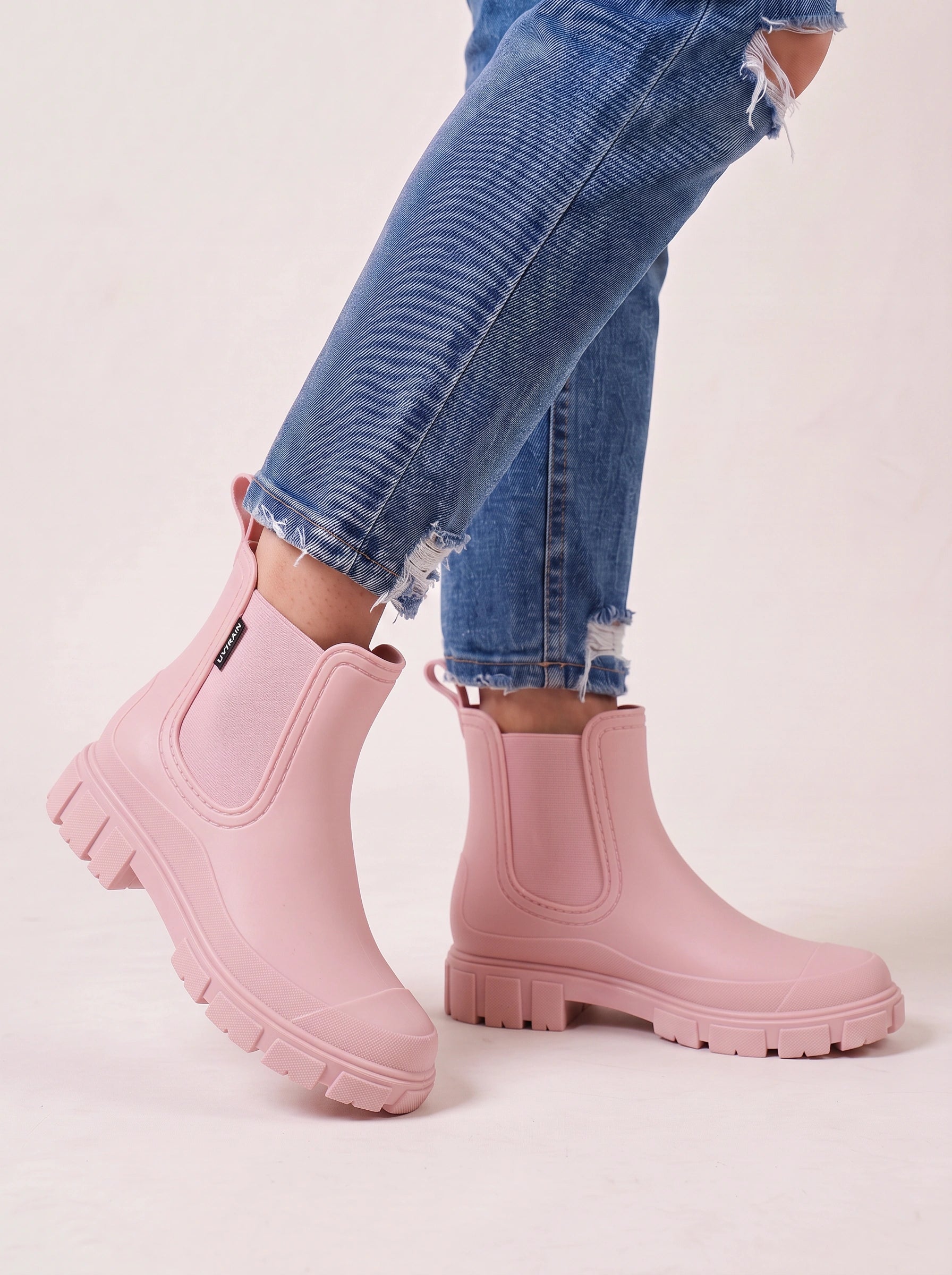 Tracksole Chelsea Ankle Boots – Platform Chunky Sole Women Rain Boots Waterproof Casual Slip-On Ankle Boots
