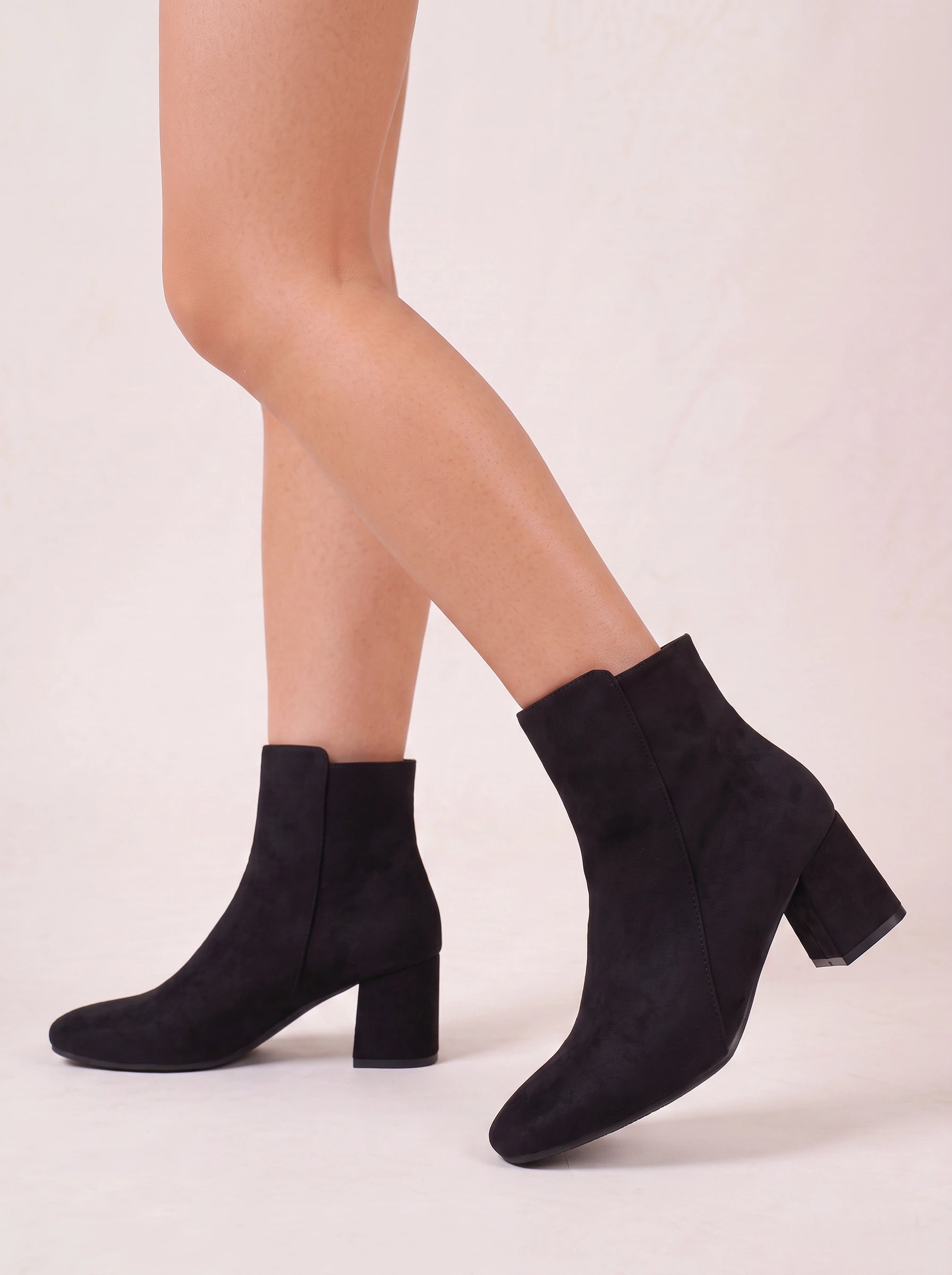 Blockara Suede Chelsea Ankle Boots – Women Block Heel Boots Chelsea Ankle Boots Orthopedic Arch Support