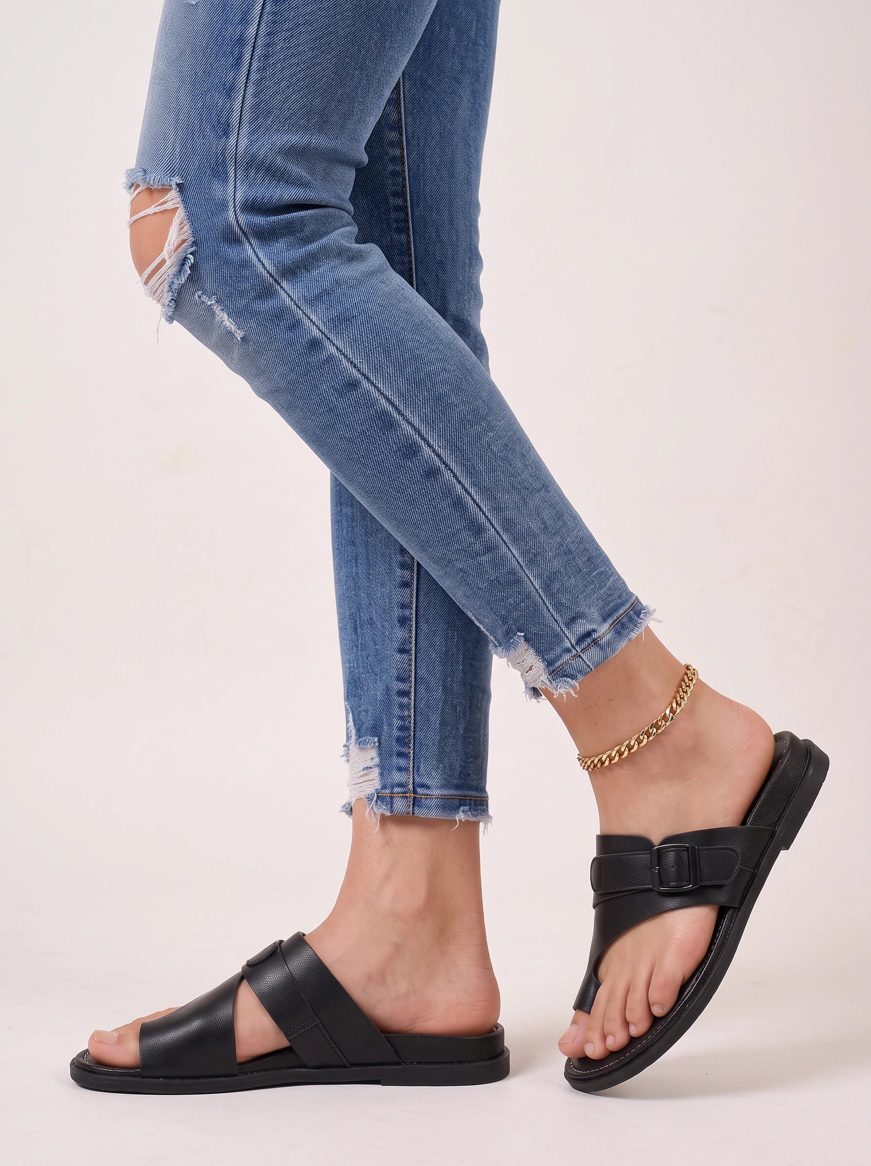 Bucklora Toe-Ring Flatform Sandals – Women Orthopedic Leather Adjustable Buckle Platform Sandals