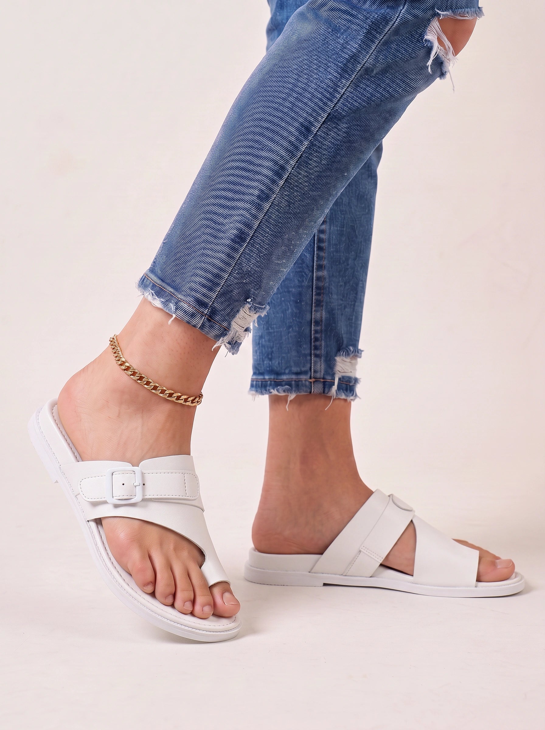 Bucklora Toe-Ring Flatform Sandals – Women Orthopedic Leather Adjustable Buckle Platform Sandals