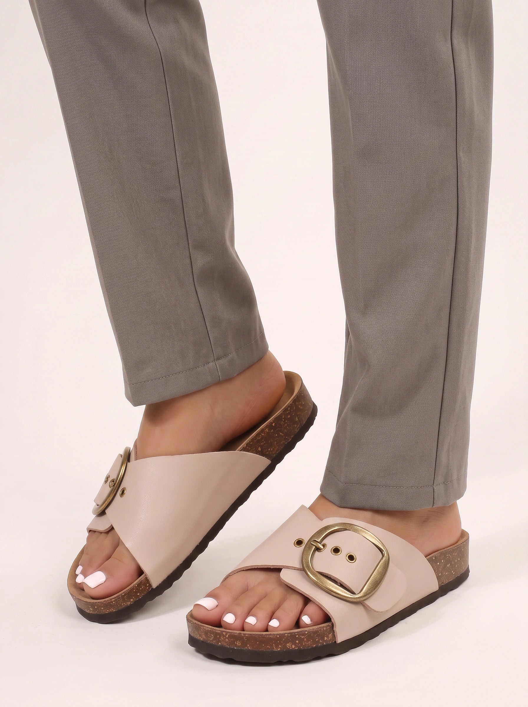 Corbina Buckle Platform Sandals – Women Orthopedic Footbed Thick Sole Shoes Summer Casual Comfort Flat Sandals