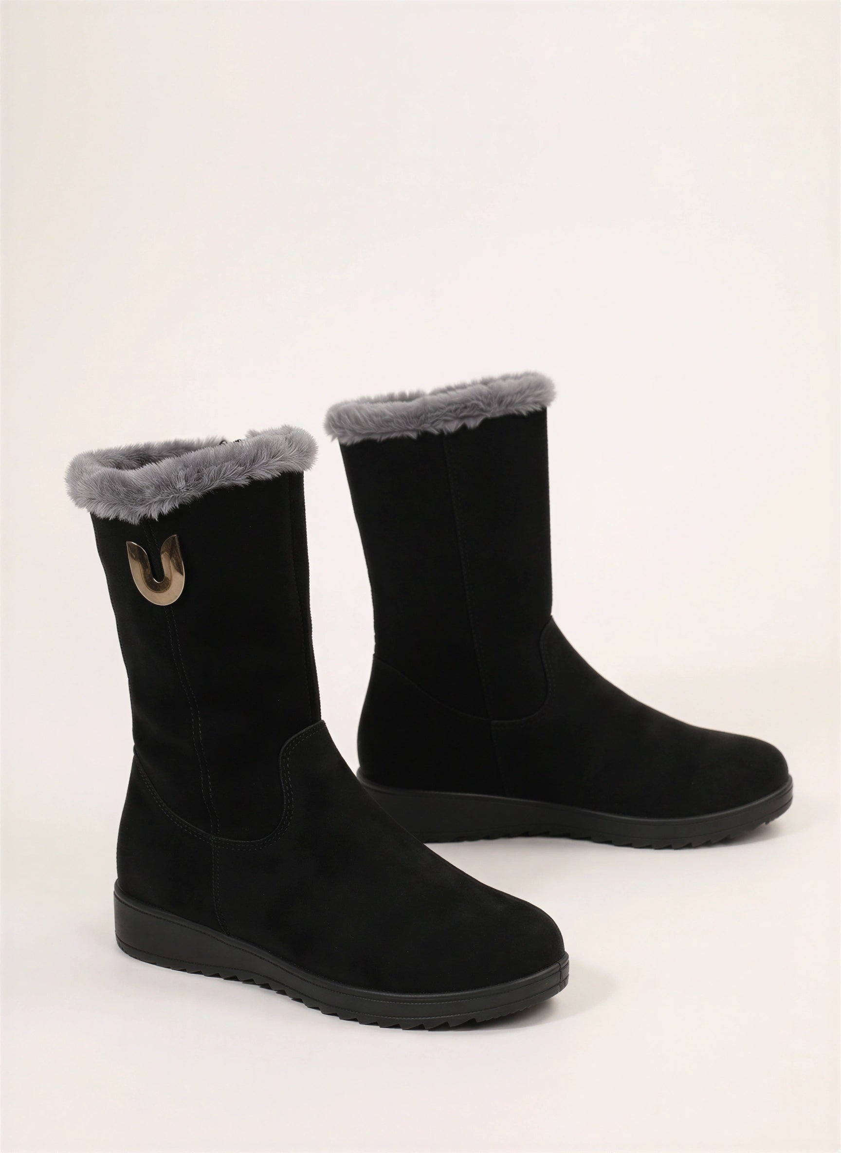Trimuro Suede Mid-Calf Boots – Women Orthopedic Arch Support Warm Winter Comfort Casual Everyday Boots