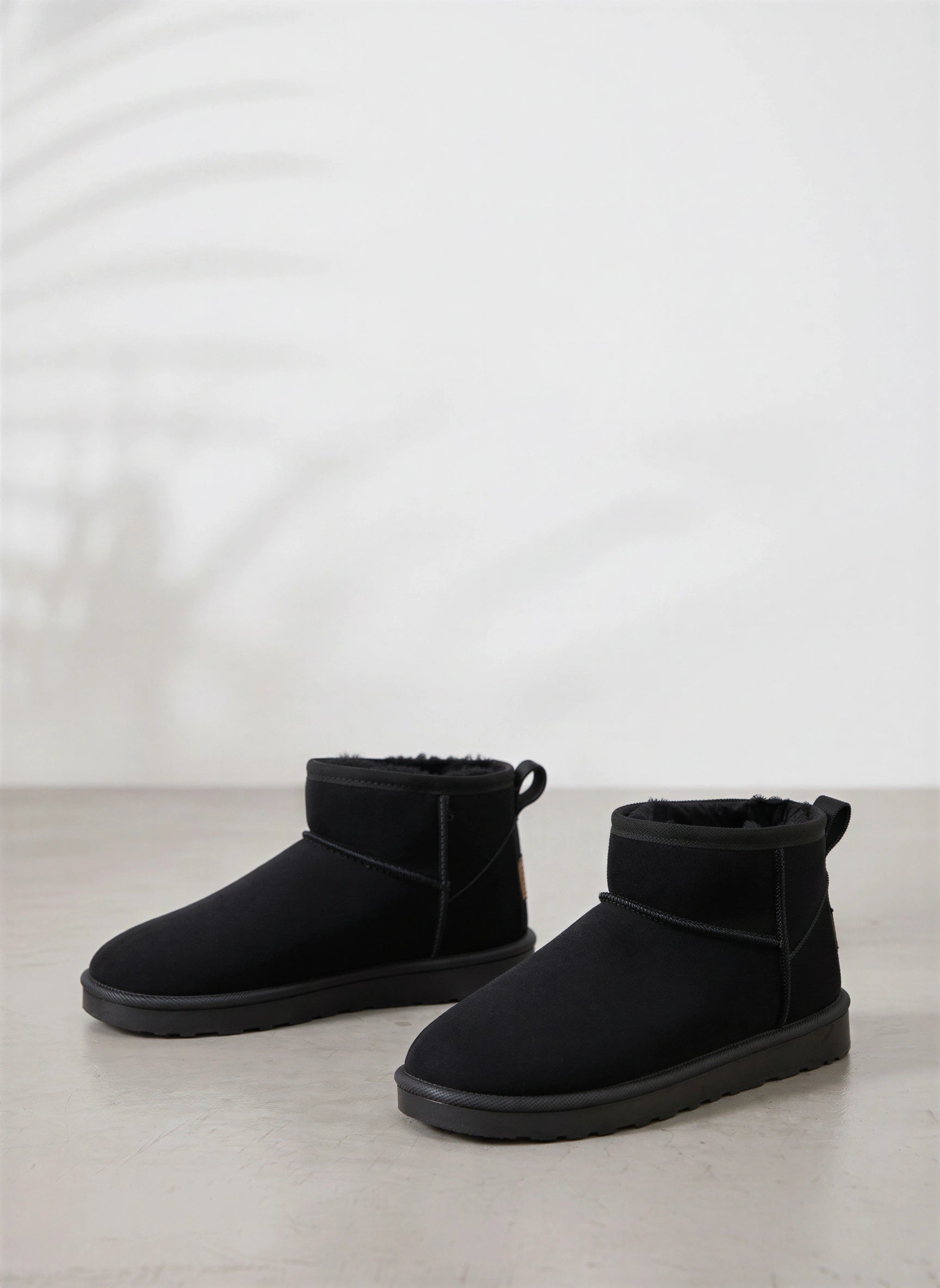 Nubron Mini Suede Shearling Boots – Ankle Winter Women Flat Platform Slip On Cozy Mini Boots