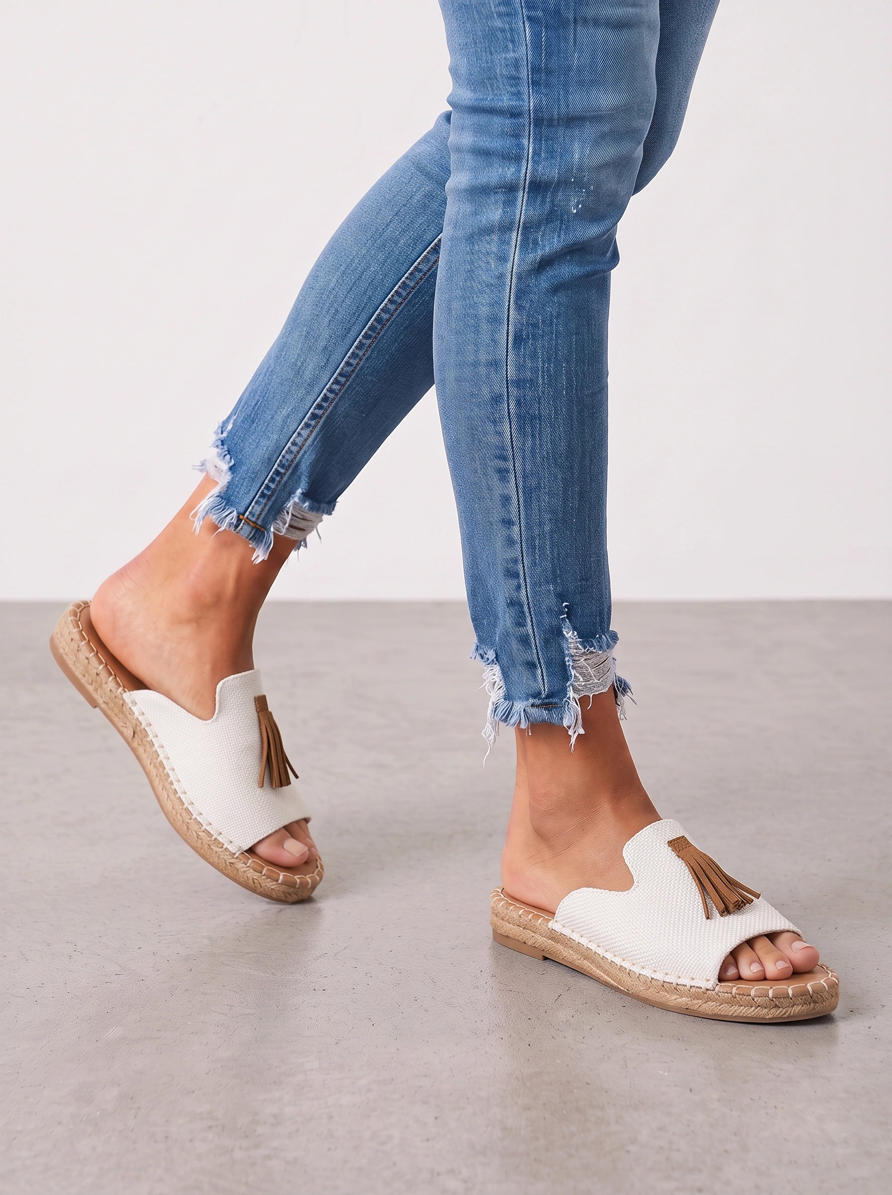 Chiaria Leopard Tassel Slide Sandals – Women Slip-On Mules Platform Espadrille Cushioned Arch Support Casual Summer Sandals