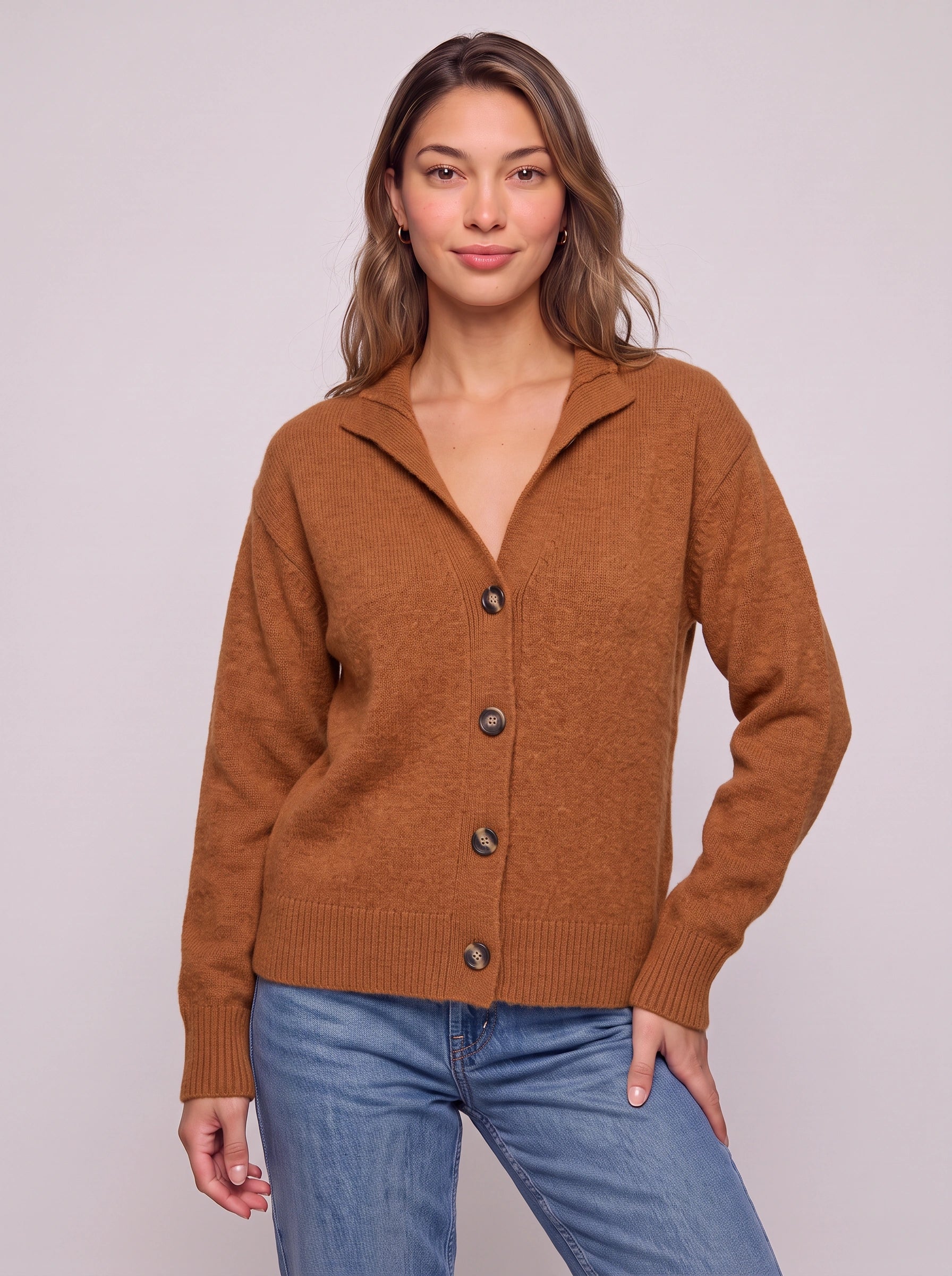 Caramette Button-Front Knit Cardigan – Women Lightweight Sweater Summer Layering Casual Everyday Cardigan