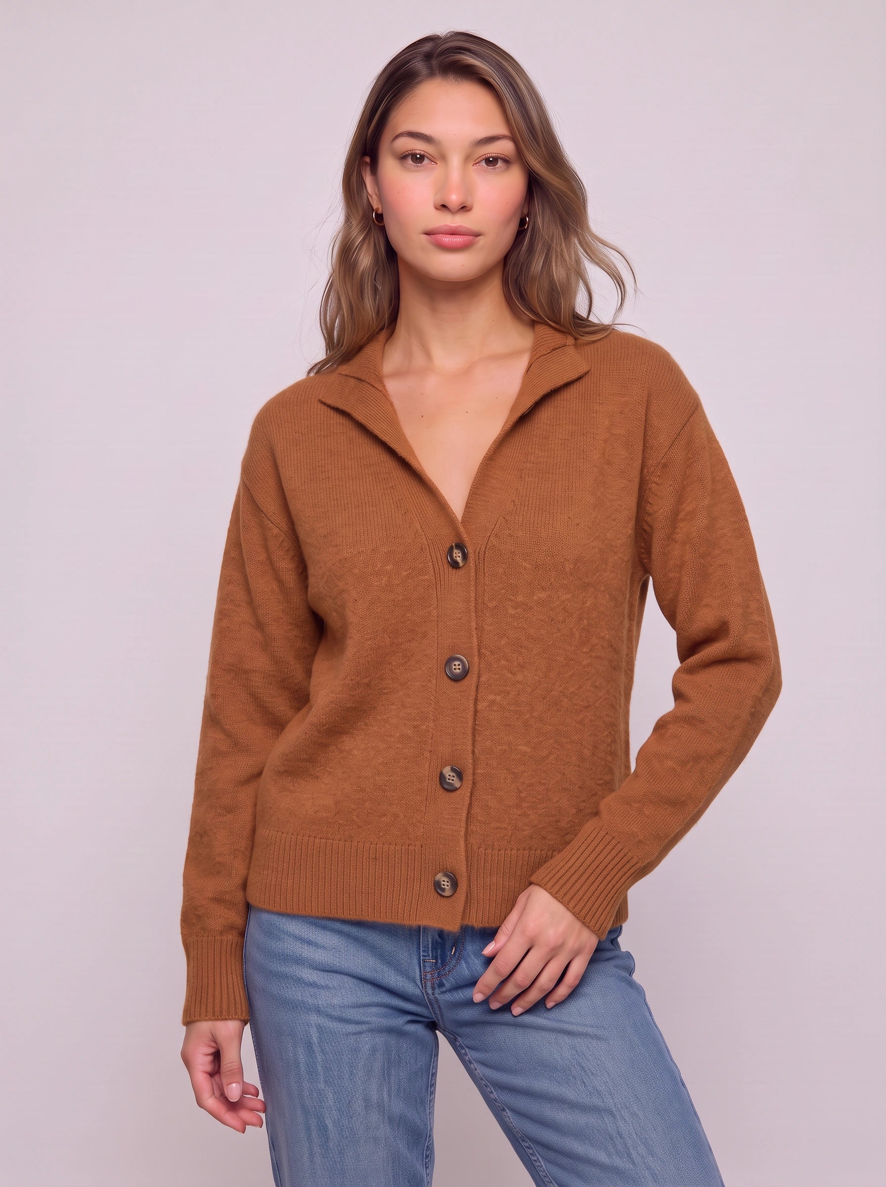 Caramette Button-Front Knit Cardigan – Women Lightweight Sweater Summer Layering Casual Everyday Cardigan