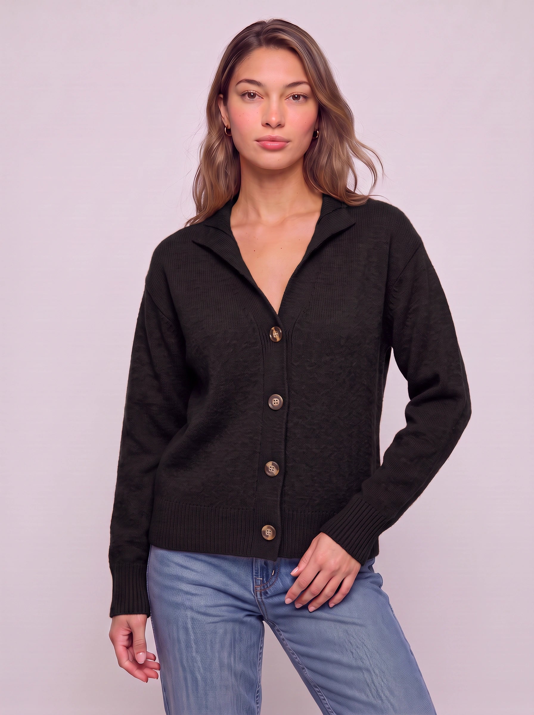 Caramette Button-Front Knit Cardigan – Women Lightweight Sweater Summer Layering Casual Everyday Cardigan