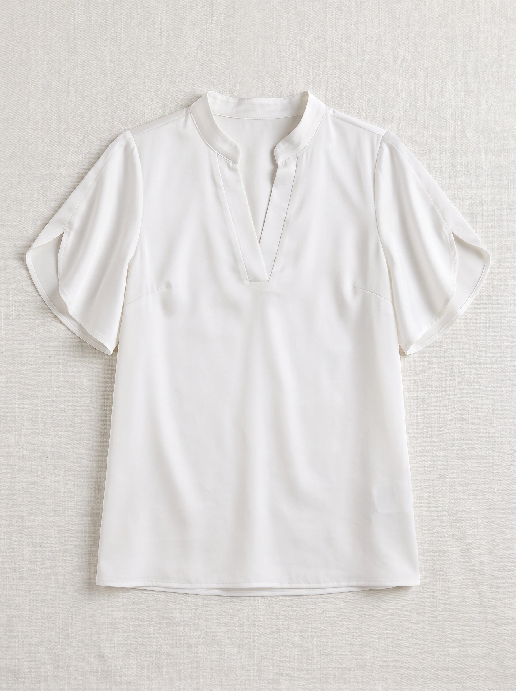 Faltare Oversized V-Neck Blouse – Women Casual Short Sleeve Office Work Summer Relaxed Fit Top