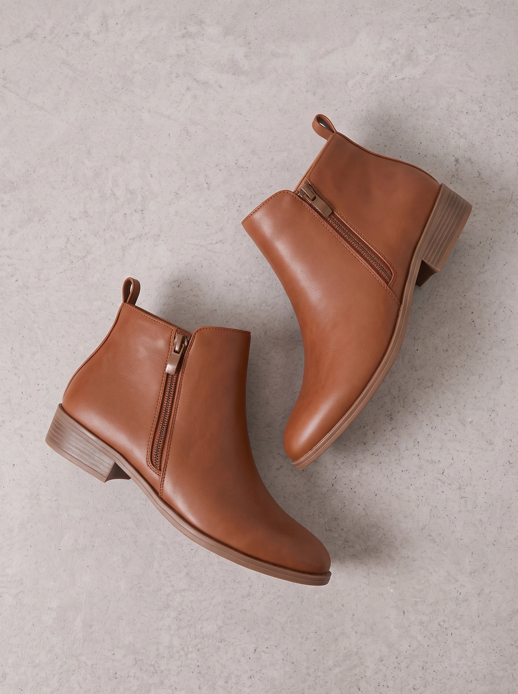 Cognato Leather Ankle Boots – Women Side Zip Kitten Heels Casual Office Work Smart Leather Ankle Boots