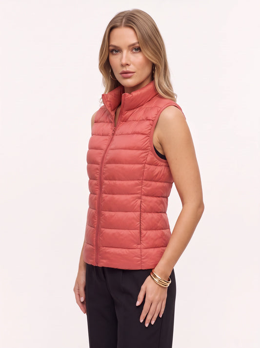 Corallo Quilted Puffer Vest – Sleeveless Padded Women Gilet Casual Outdoor Lightweight Outerwear Vest