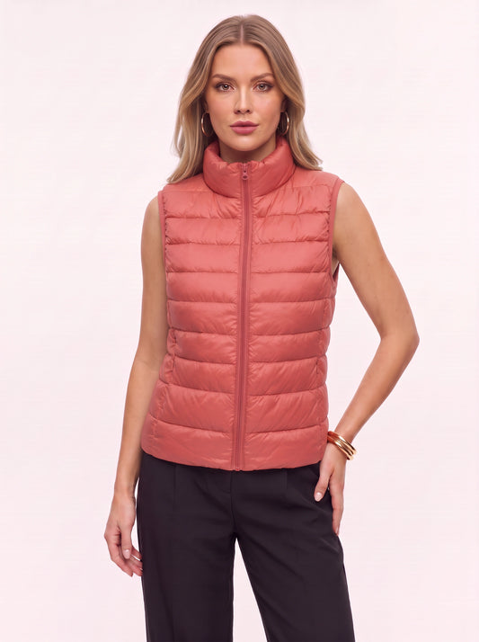Corallo Quilted Puffer Vest – Sleeveless Padded Women Gilet Casual Outdoor Lightweight Outerwear Vest