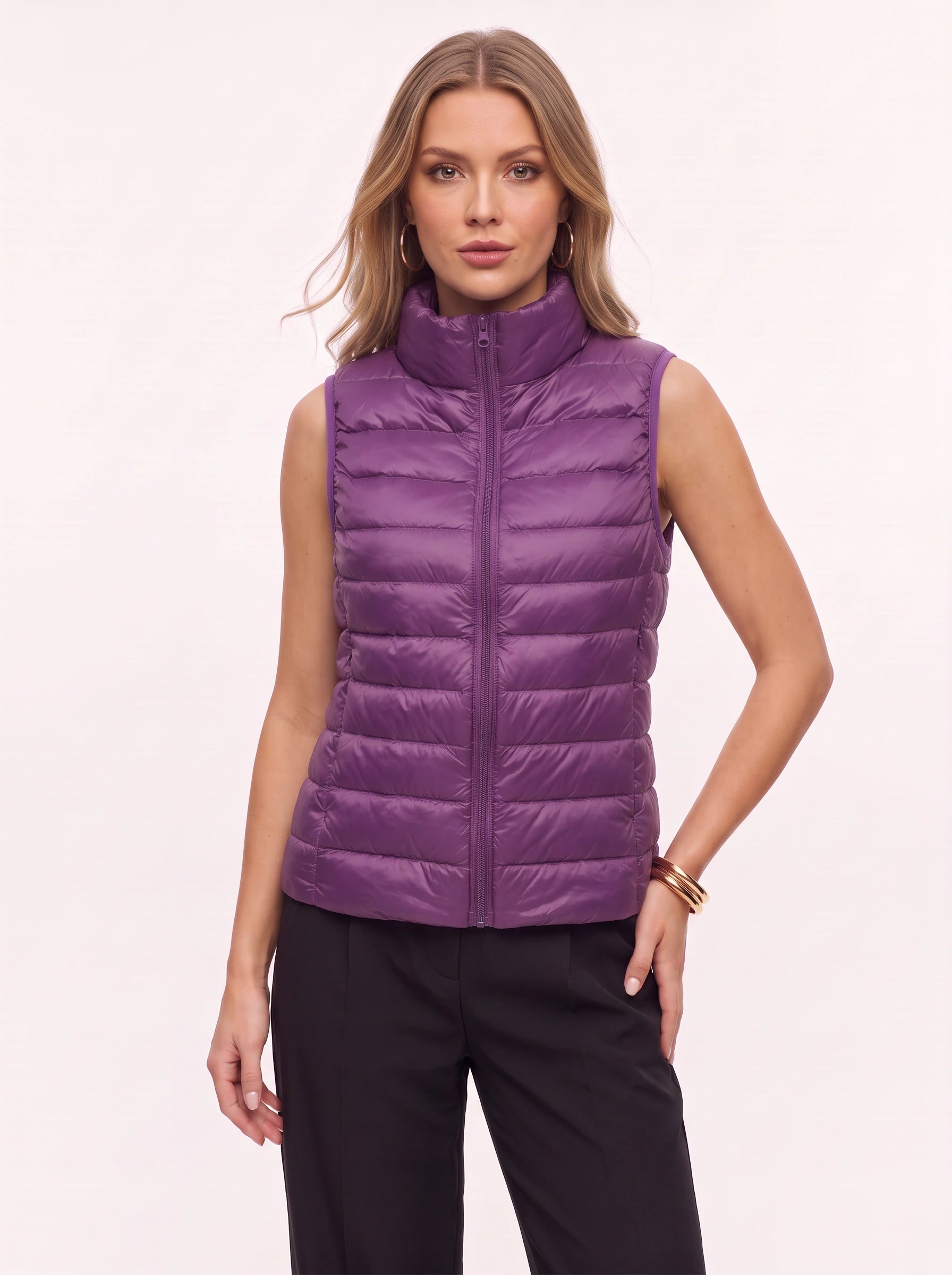 Corallo Quilted Puffer Vest – Sleeveless Padded Women Gilet Casual Outdoor Lightweight Outerwear Vest