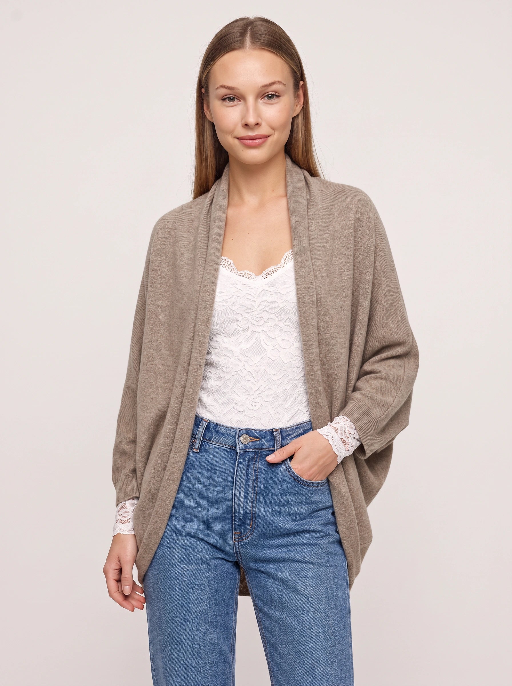 Cosewrap Open-Front Shawl Cardigan – Oversized Cardigan Women Lightweight Summer Knit Longline Sweater