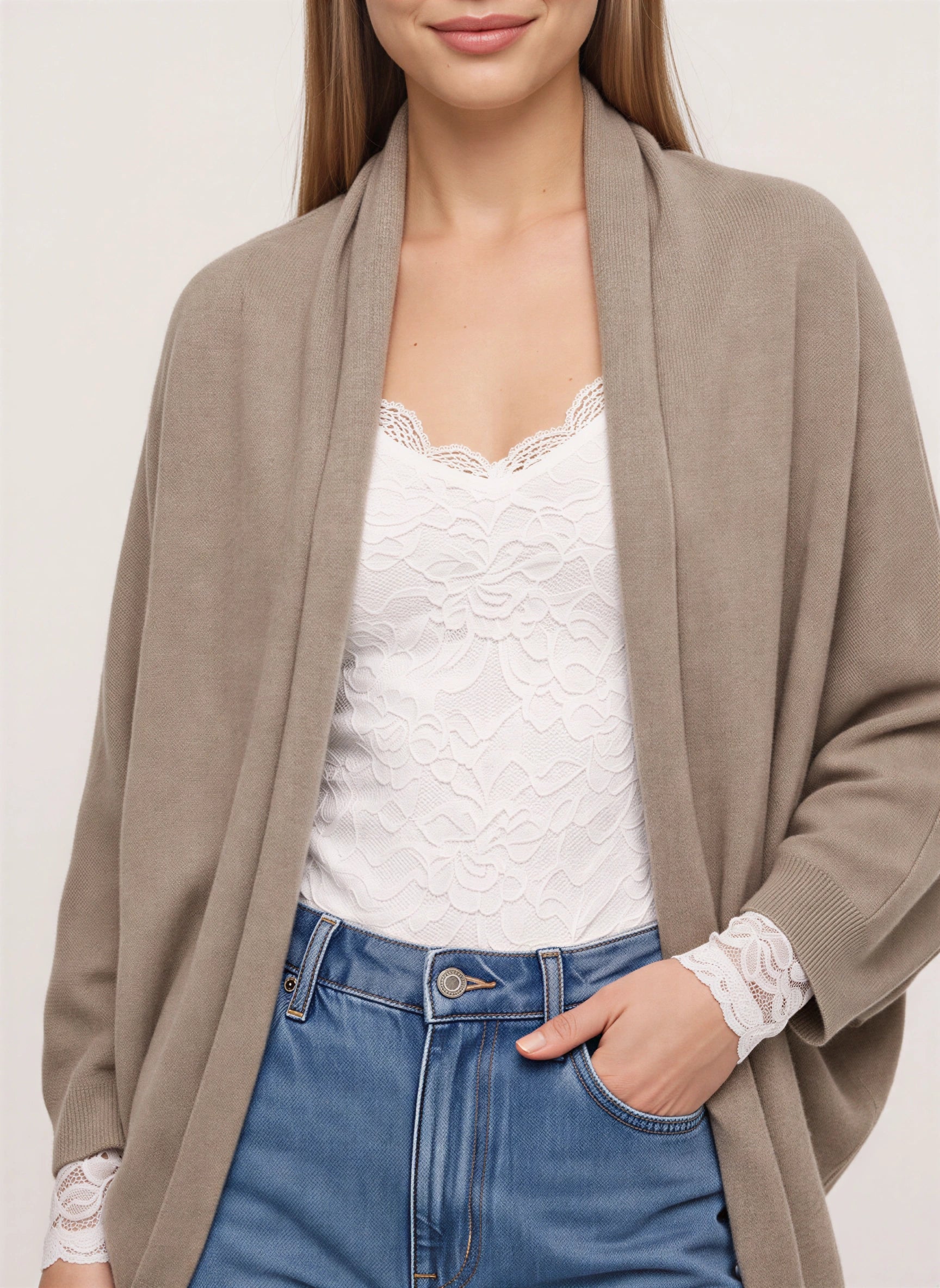 Cosewrap Open-Front Shawl Cardigan – Oversized Cardigan Women Lightweight Summer Knit Longline Sweater