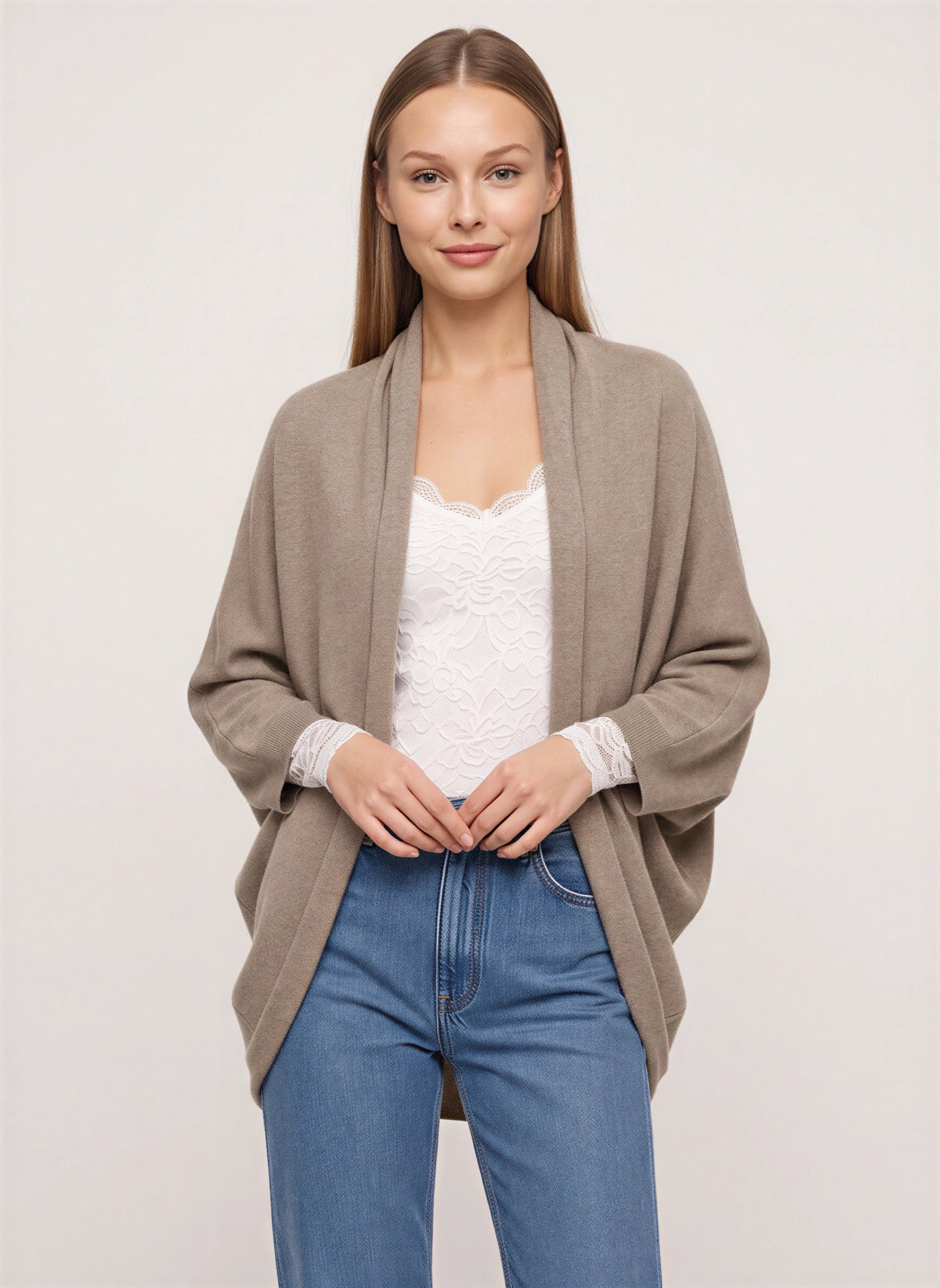 Cosewrap Open-Front Shawl Cardigan – Oversized Cardigan Women Lightweight Summer Knit Longline Sweater