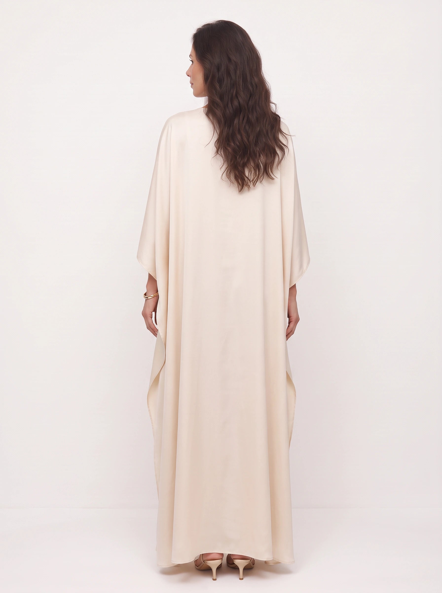 Capevale Draped Cape Maxi Dress – Women Formal Evening Wedding Guest Floor Length Maxi Dress