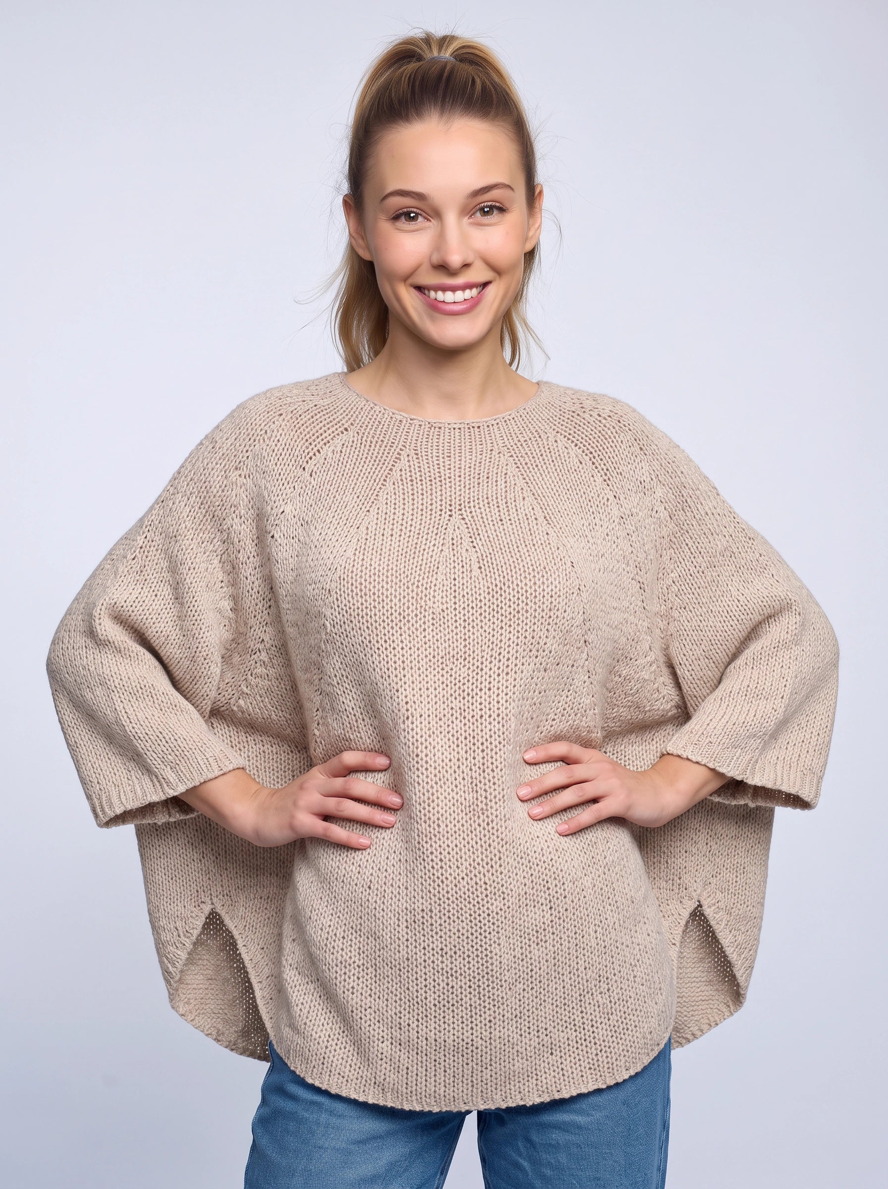 Knitara Oversized Cocoon Sweater – Chunky Knit Pullover Women Winter Relaxed Fit Dolman Sleeve Jumper