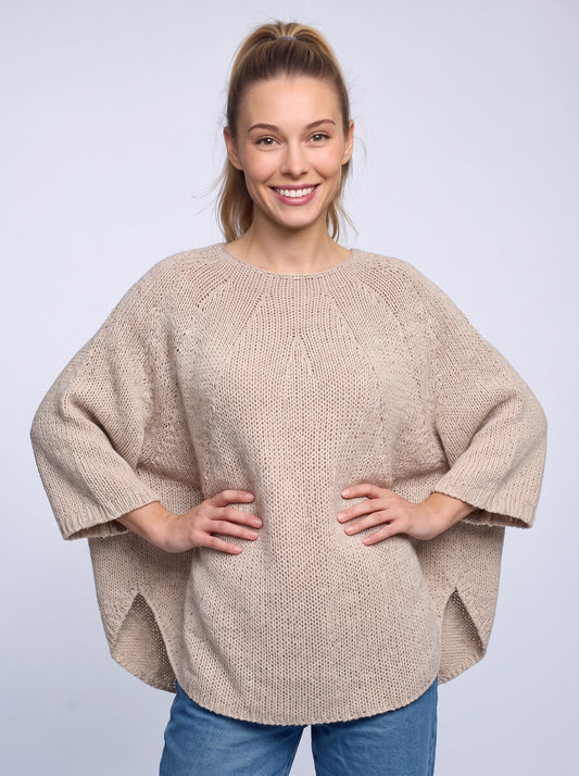 Knitara Oversized Cocoon Sweater – Chunky Knit Pullover Women Winter Relaxed Fit Dolman Sleeve Jumper