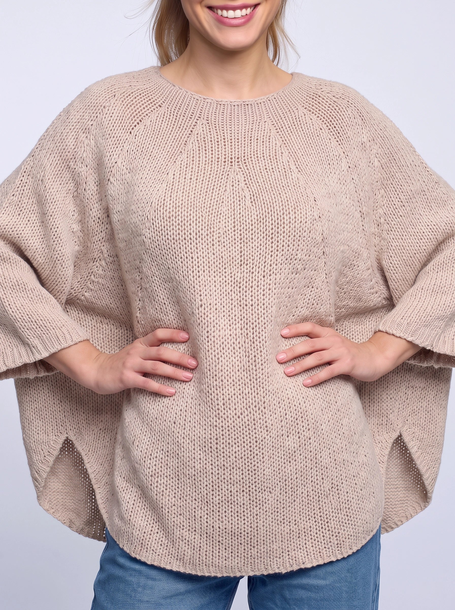 Knitara Oversized Cocoon Sweater – Chunky Knit Pullover Women Winter Relaxed Fit Dolman Sleeve Jumper