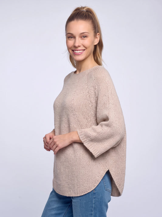 Knitara Oversized Cocoon Sweater – Chunky Knit Pullover Women Winter Relaxed Fit Dolman Sleeve Jumper