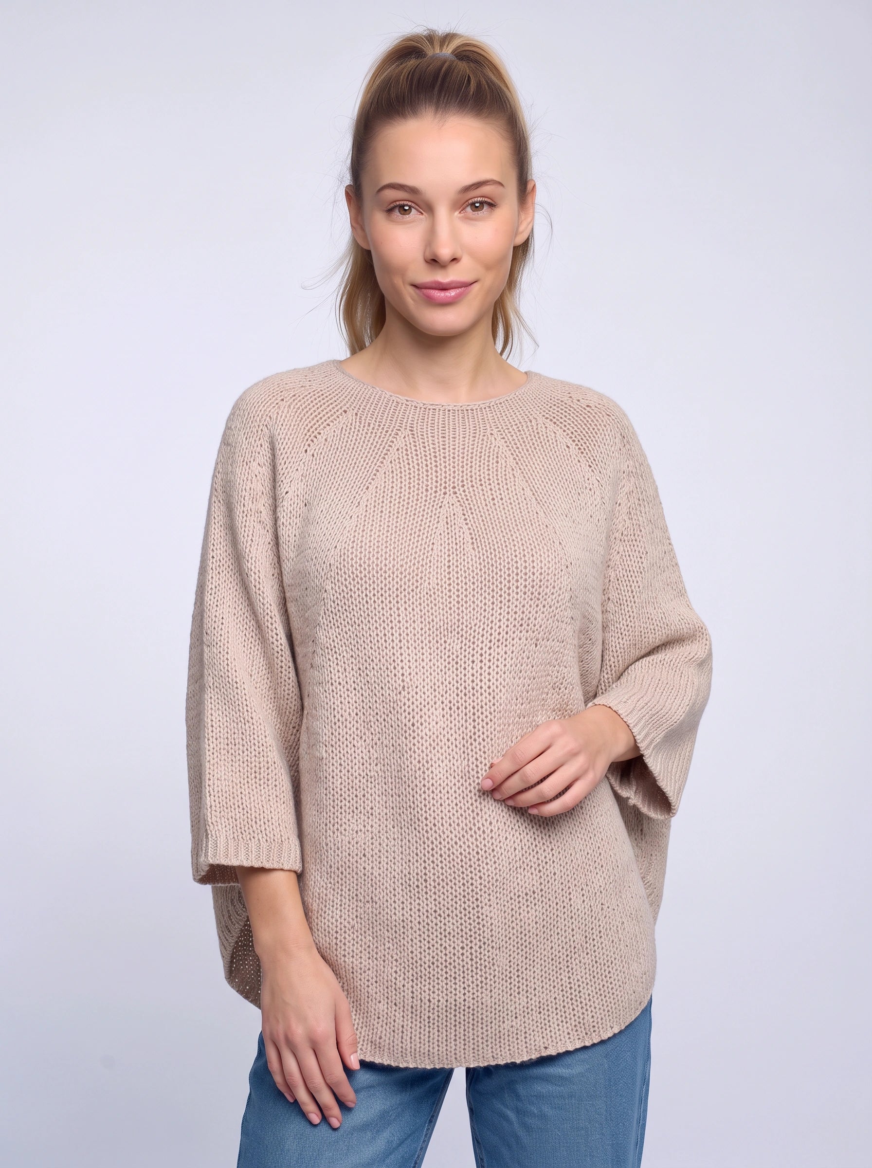 Knitara Oversized Cocoon Sweater – Chunky Knit Pullover Women Winter Relaxed Fit Dolman Sleeve Jumper