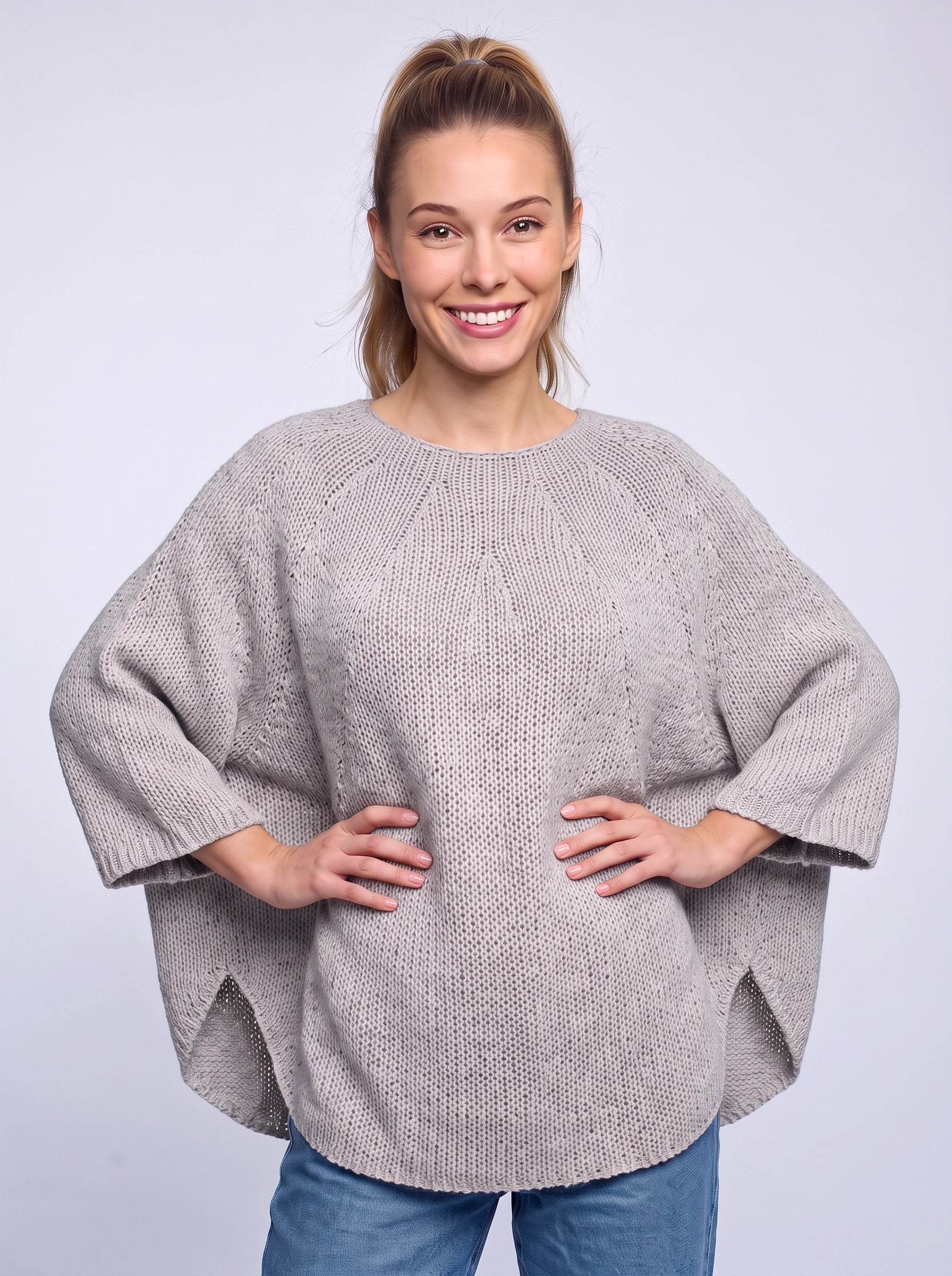 Knitara Oversized Cocoon Sweater – Chunky Knit Pullover Women Winter Relaxed Fit Dolman Sleeve Jumper
