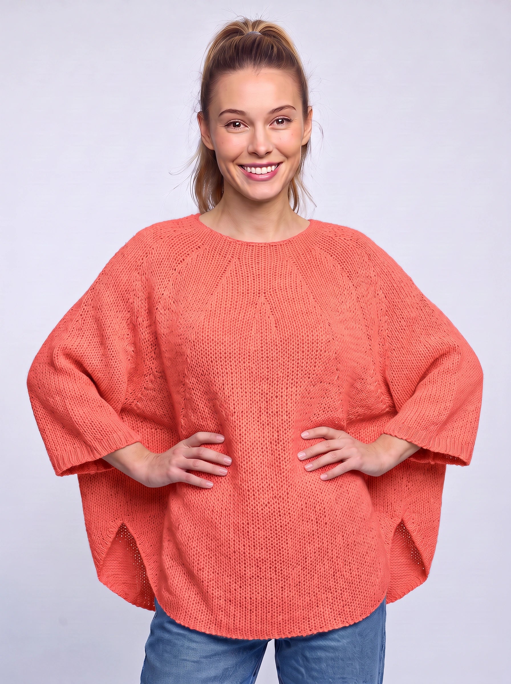 Knitara Oversized Cocoon Sweater – Chunky Knit Pullover Women Winter Relaxed Fit Dolman Sleeve Jumper