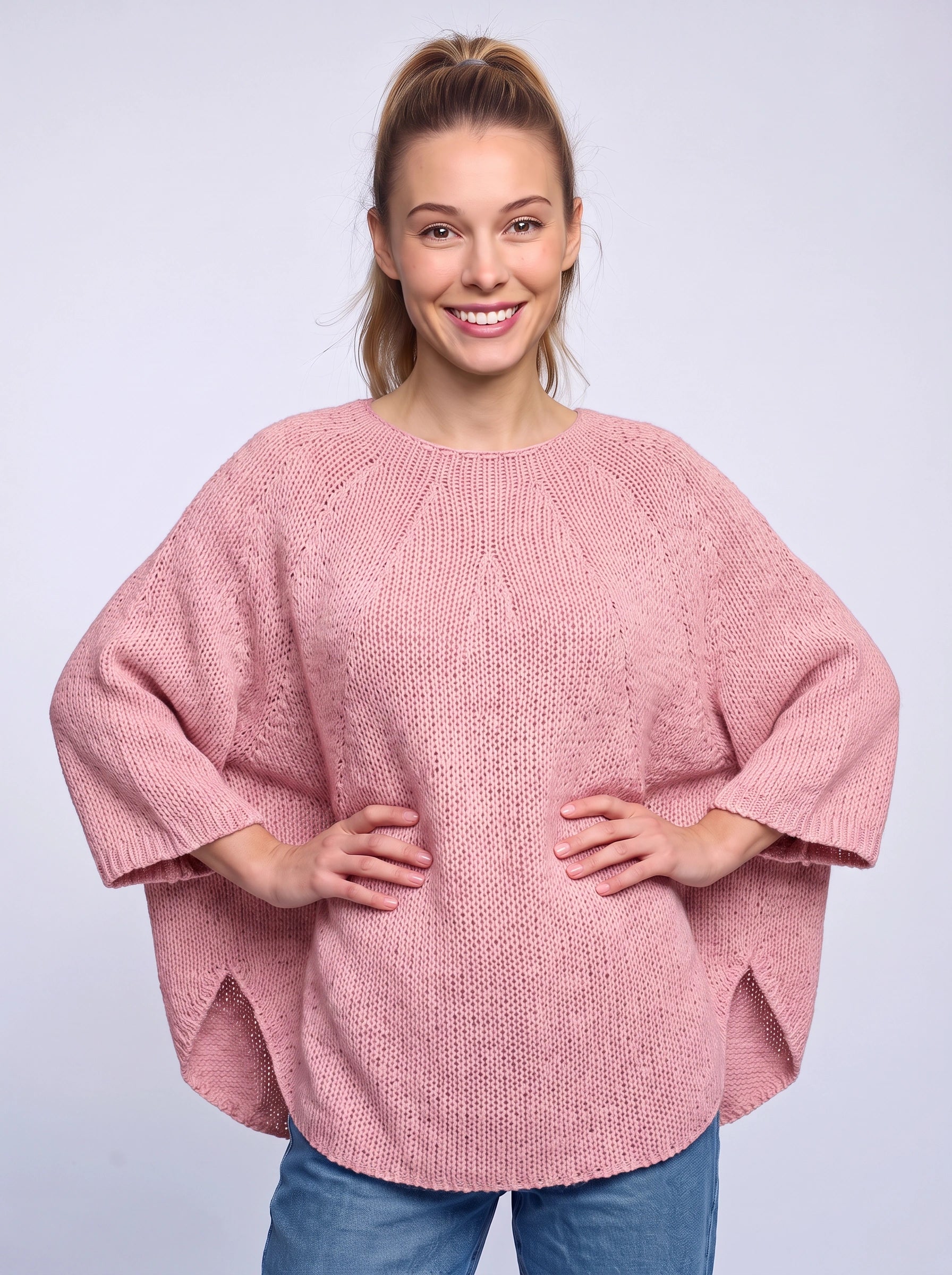 Knitara Oversized Cocoon Sweater – Chunky Knit Pullover Women Winter Relaxed Fit Dolman Sleeve Jumper
