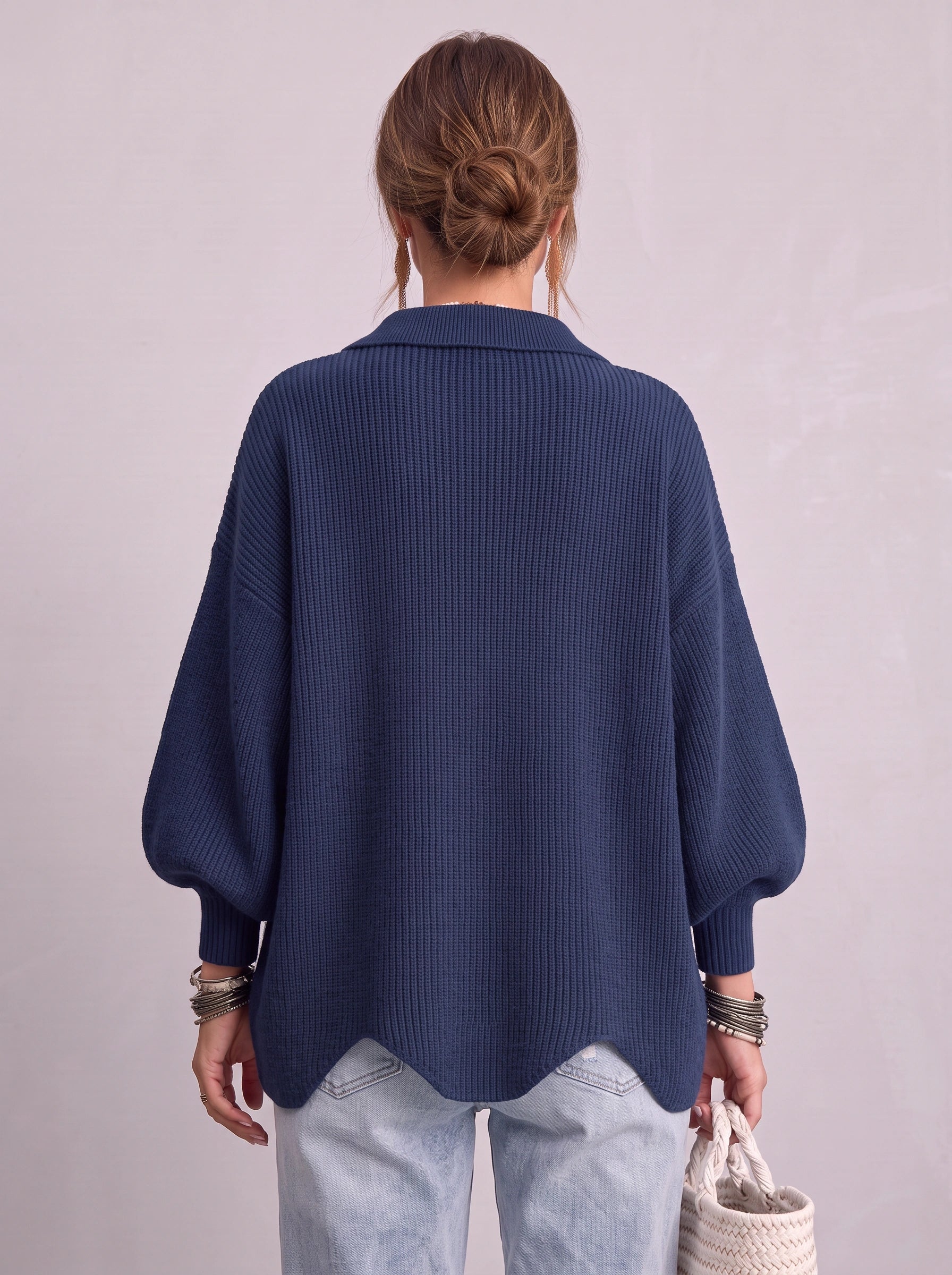 Goldale Ribbed Button-Front Oversized Cardigan – Women Chunky Knit Longline Sweater Coat