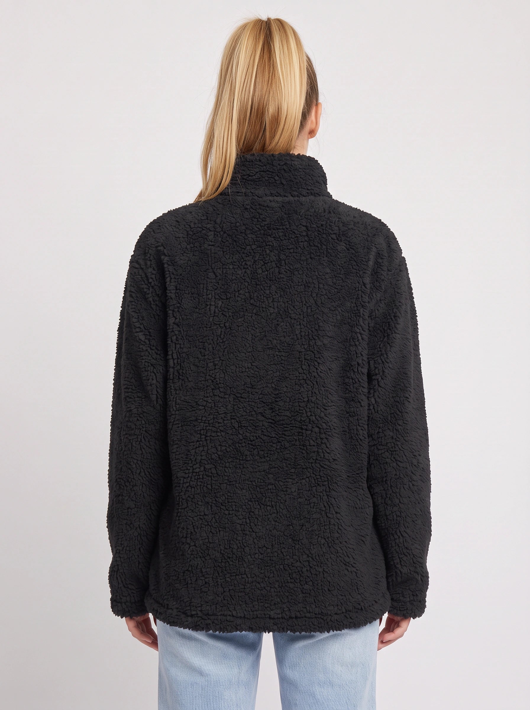 Veste oversize Areleon en polaire sherpa avec fermeture éclair - Veste douce zippée pour femme, manteau teddy douillet d'hiver