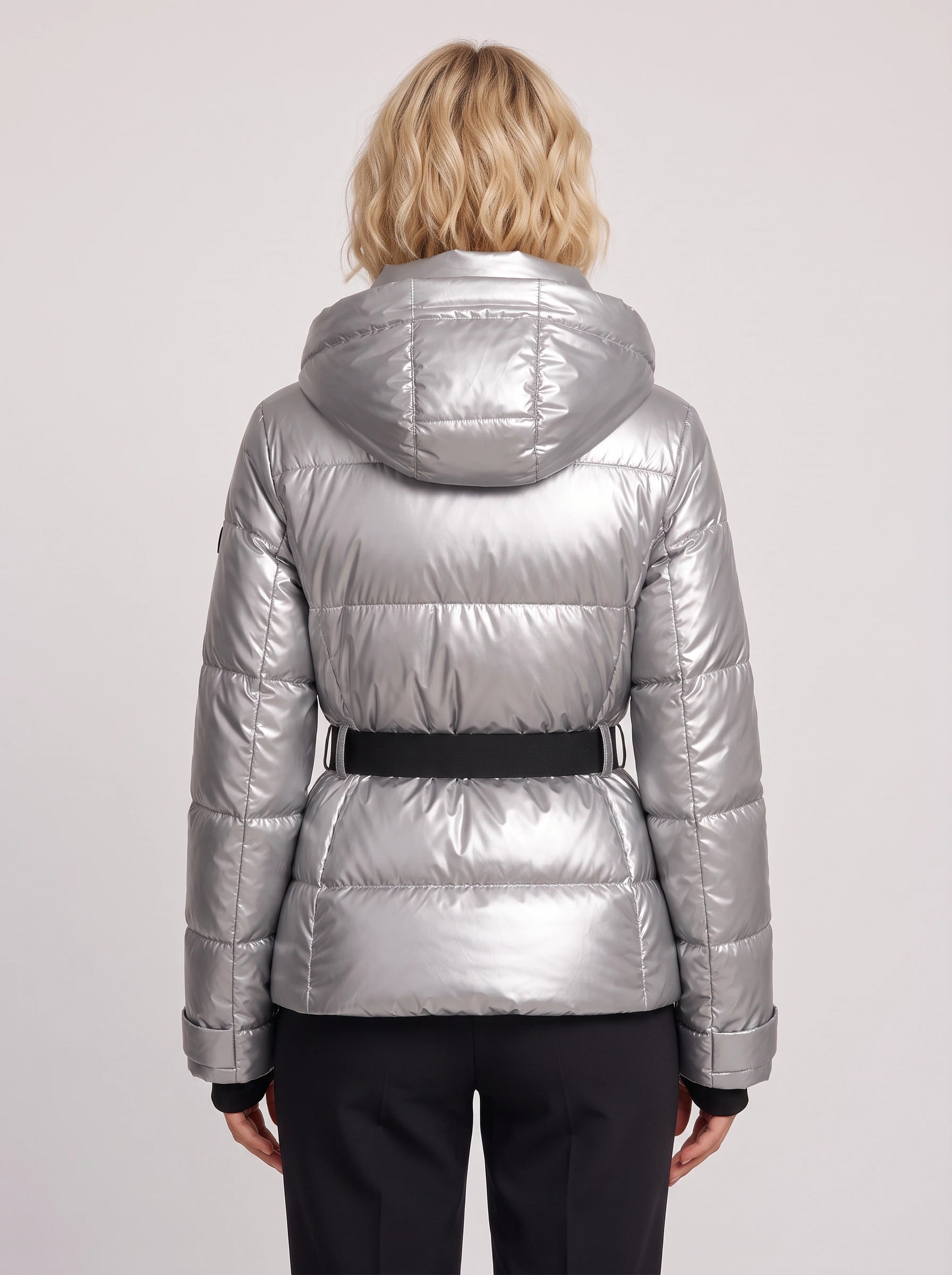 Glaciva Belted Puffer Jacket – Hooded Quilted Winter Women Outerwear Coat Windbreaker Ski Streetwear Puffer Jacket