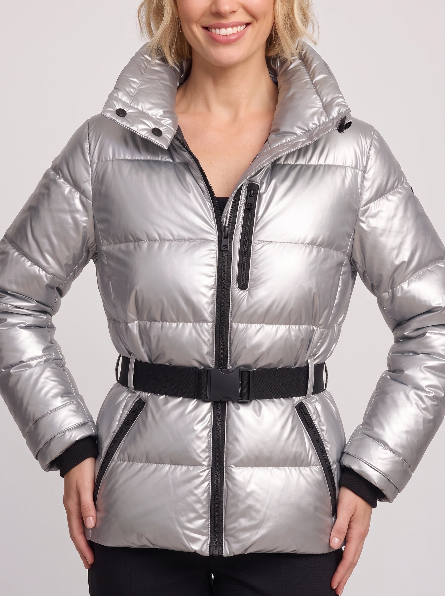 Glaciva Belted Puffer Jacket – Hooded Quilted Winter Women Outerwear Coat Windbreaker Ski Streetwear Puffer Jacket