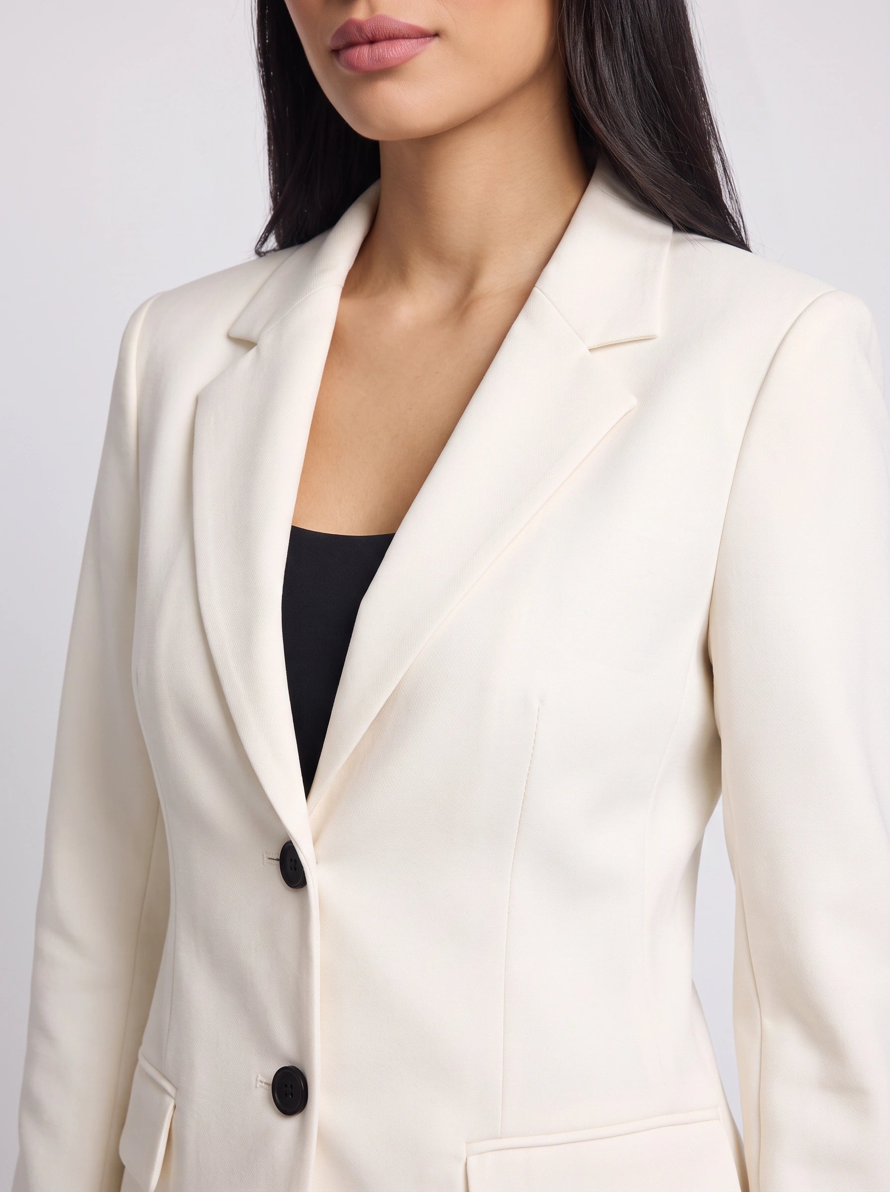 Blazer long Ivorrim à boutonnage simple - Veste ajustée formelle pour femme, idéale pour le bureau et le travail en hiver
