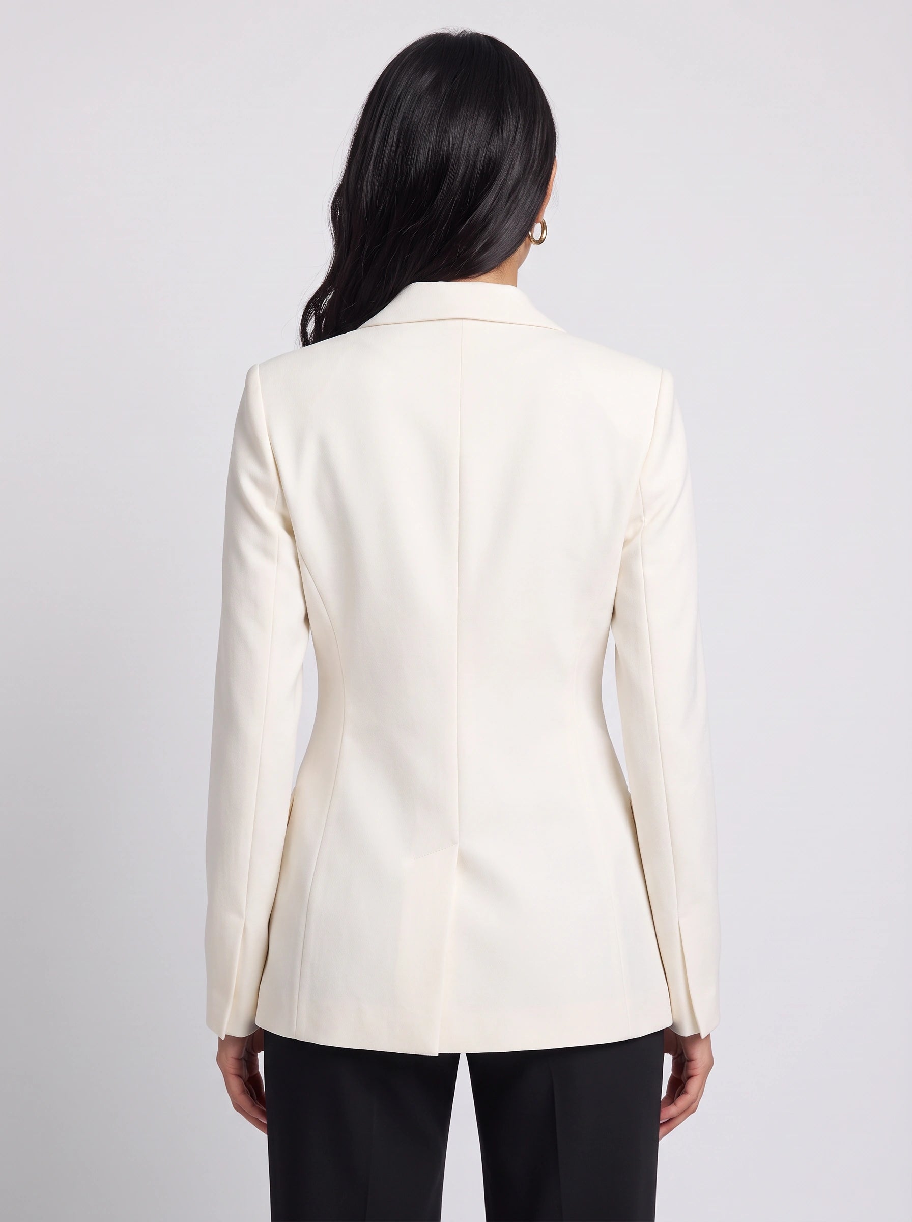 Blazer long Ivorrim à boutonnage simple - Veste ajustée formelle pour femme, idéale pour le bureau et le travail en hiver