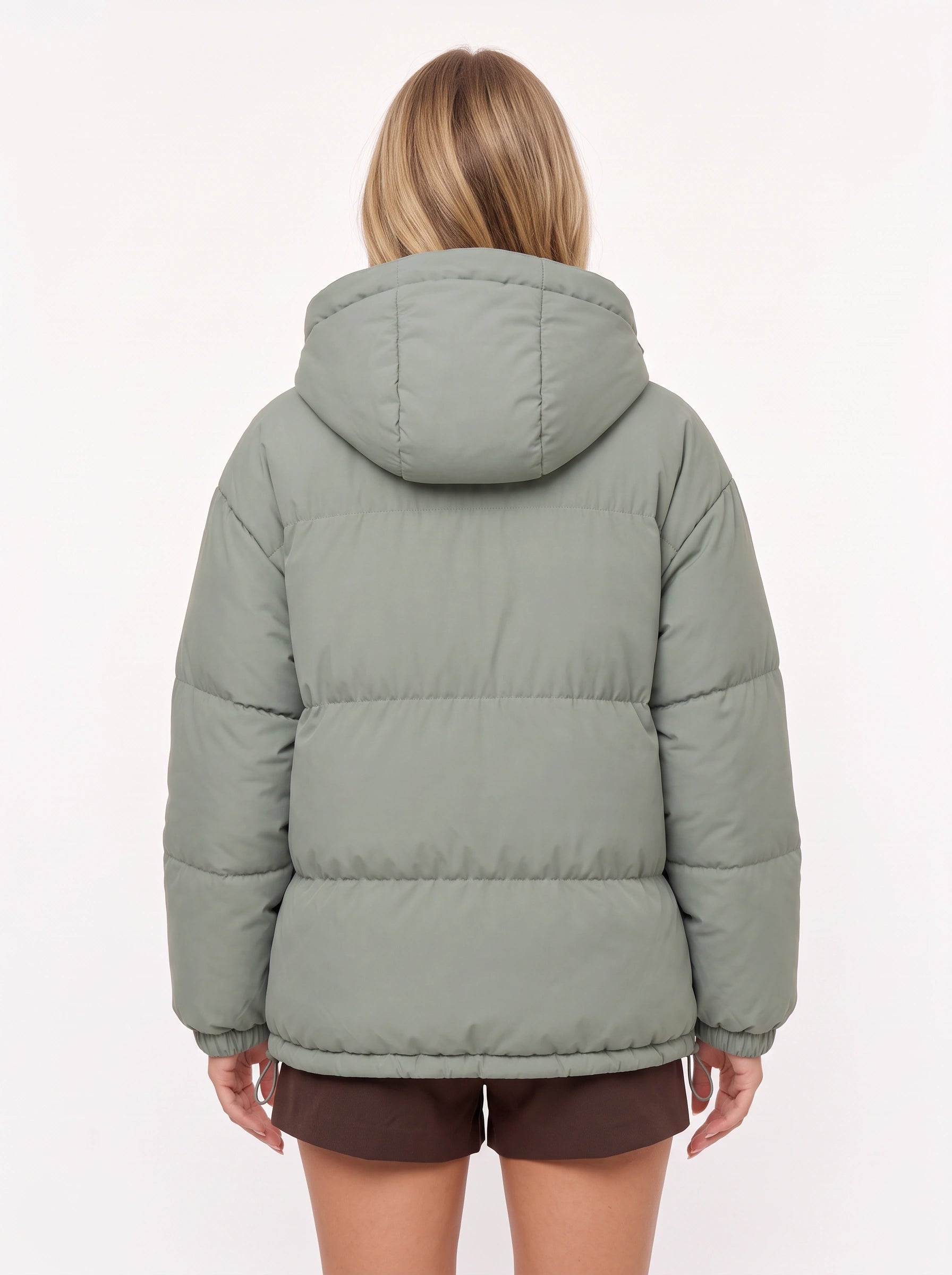 Doudoune oversize à capuche Puffmoss – Manteau d’hiver matelassé pour femme, capuche, style décontracté et streetwear