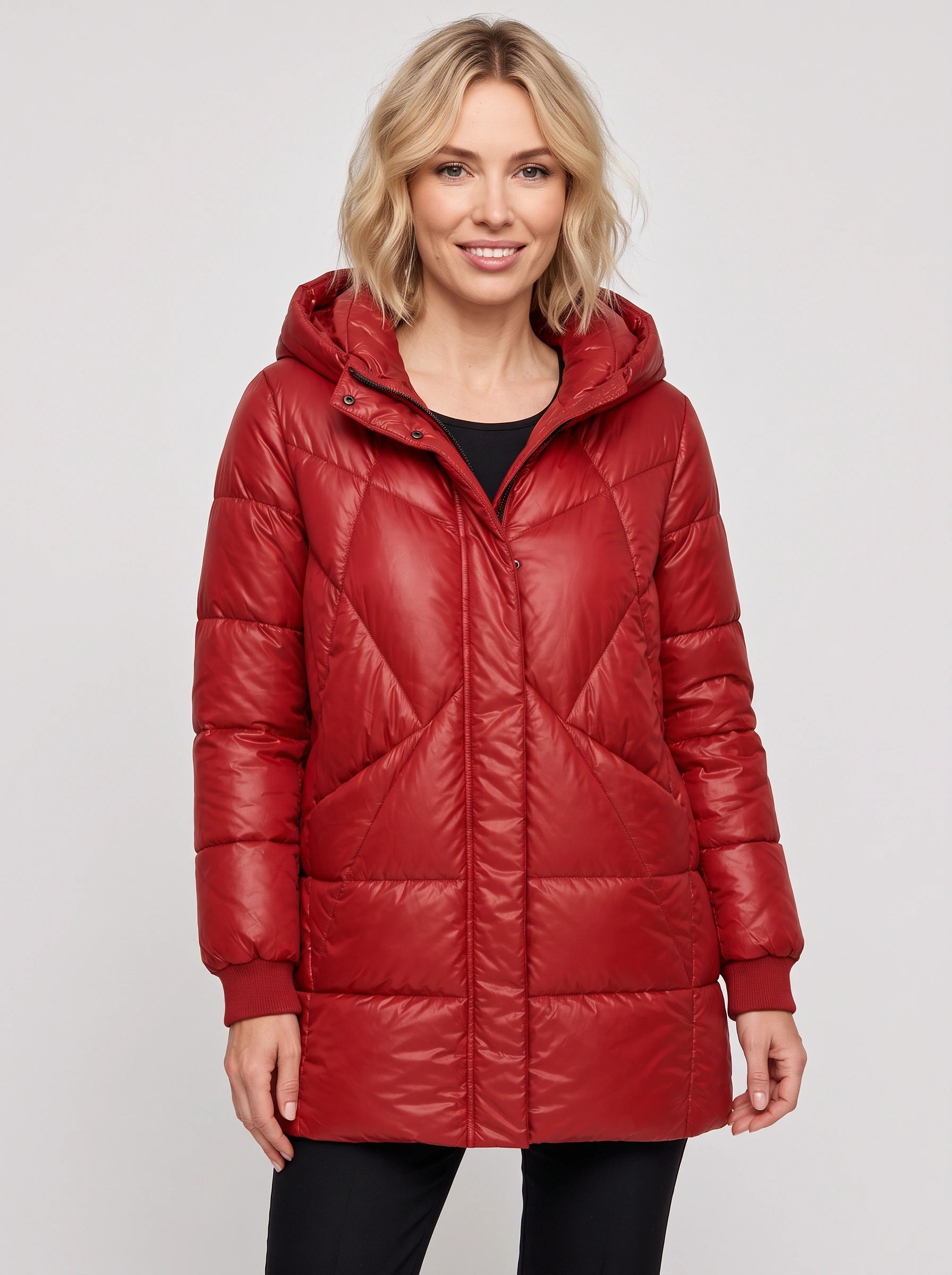 Doudoune longue à capuche Crimsonpuff – Manteau d’hiver chaud et matelassé pour femme